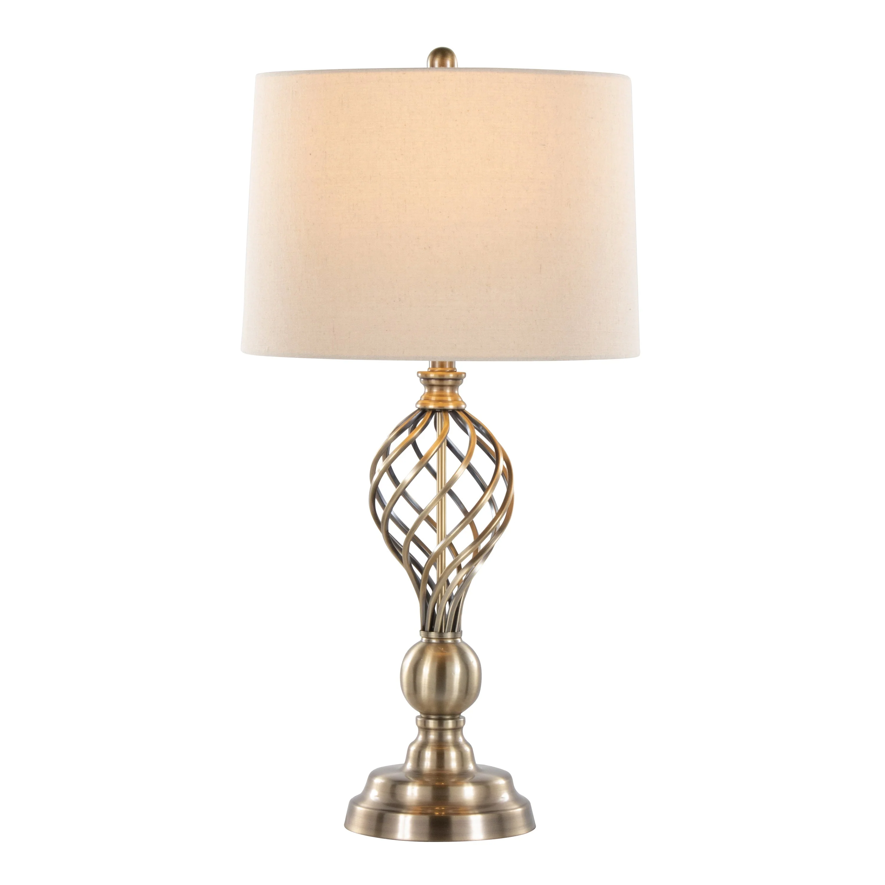 Linx Twist 29" Contemporary Metal Table Lamp Set of 2 - Image 3