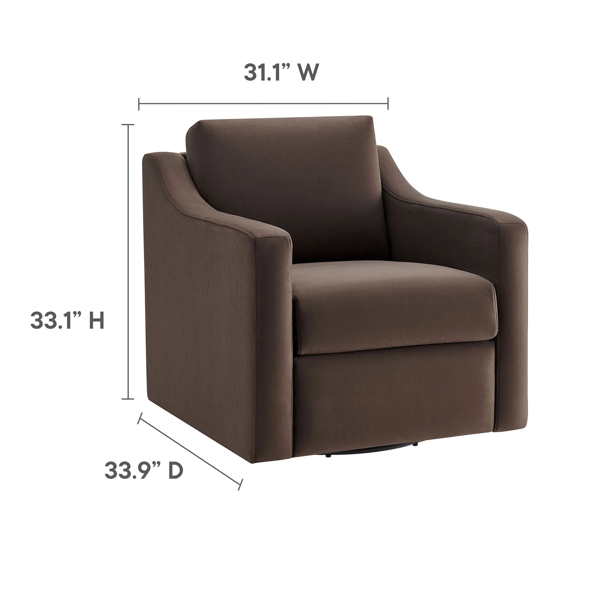 Liora Performance Velvet Swivel Armchair by Modway - Image 24