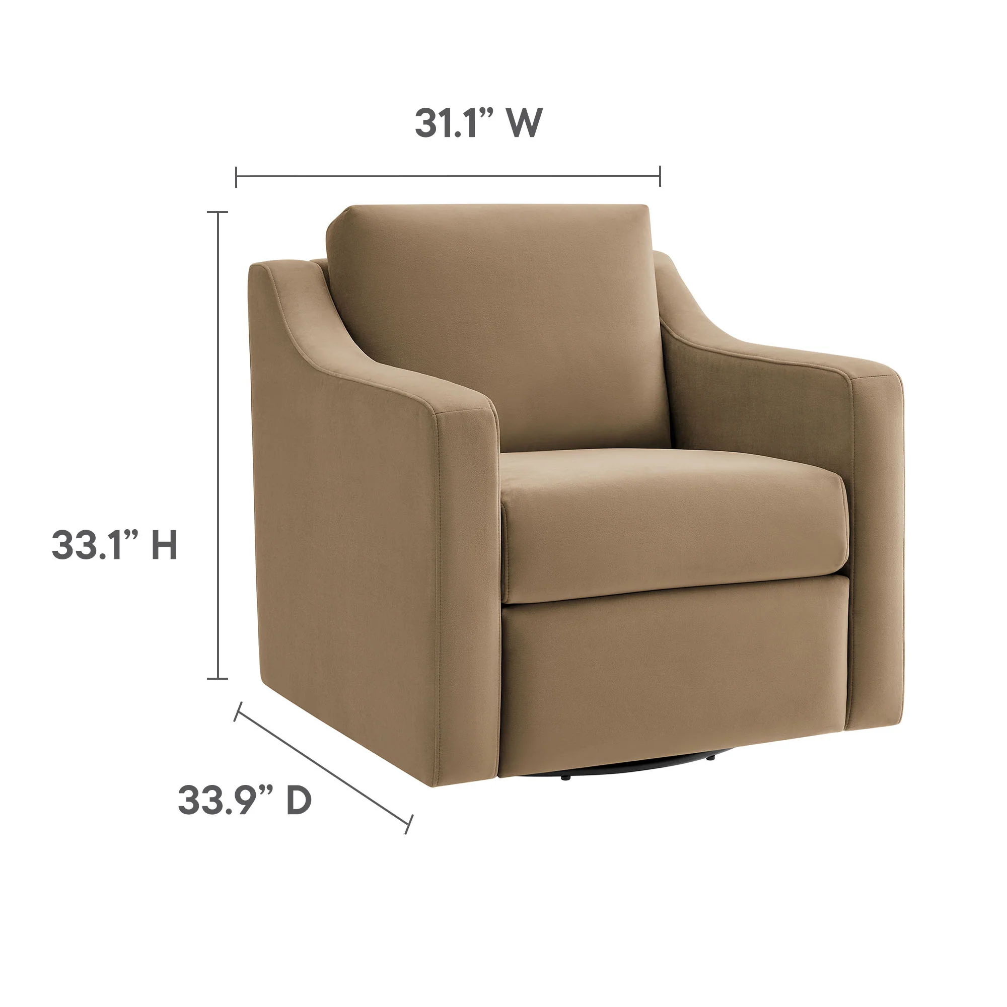 Liora Performance Velvet Swivel Armchair by Modway - Image 25
