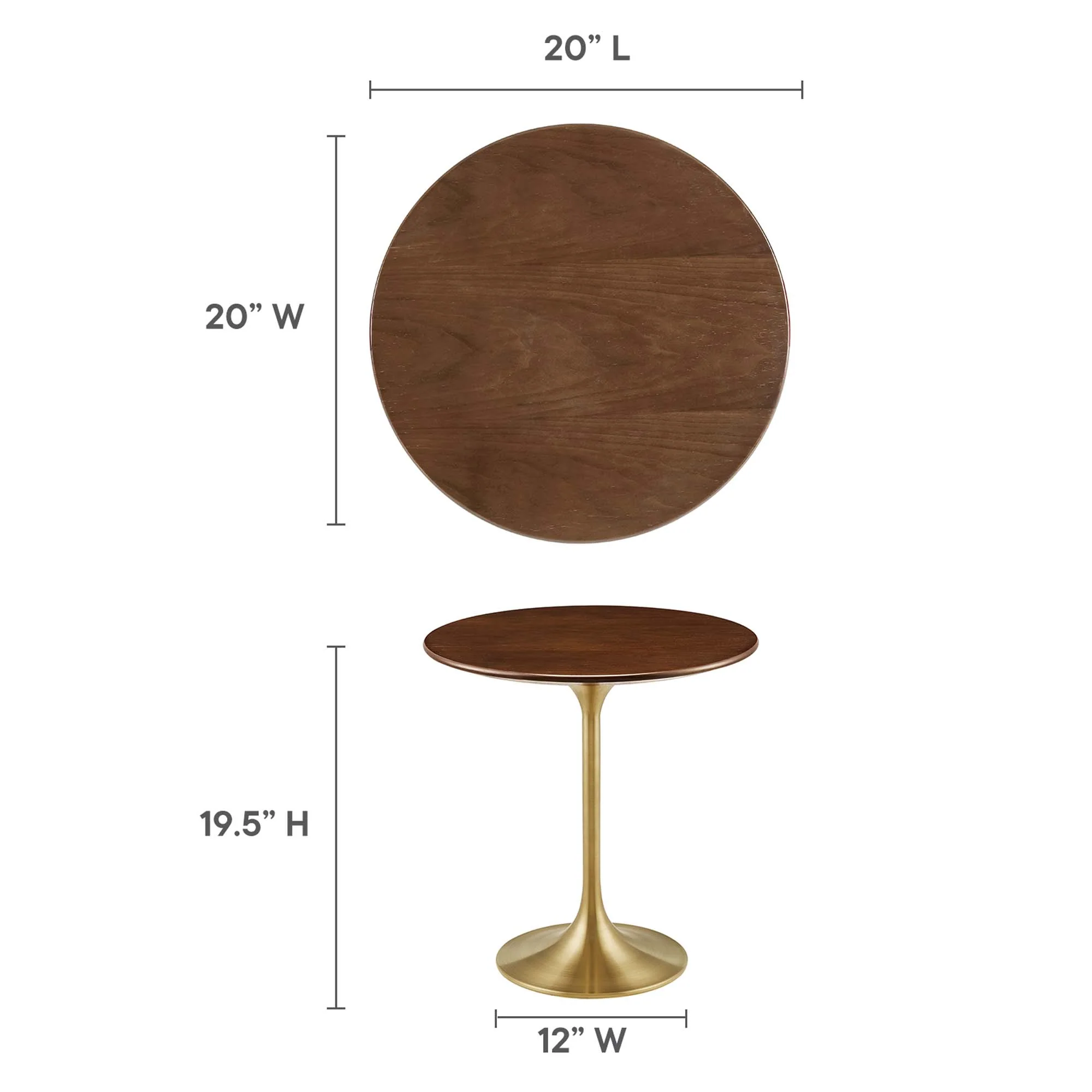 Lippa 20" Round Wood Side Table by Modway - Image 3