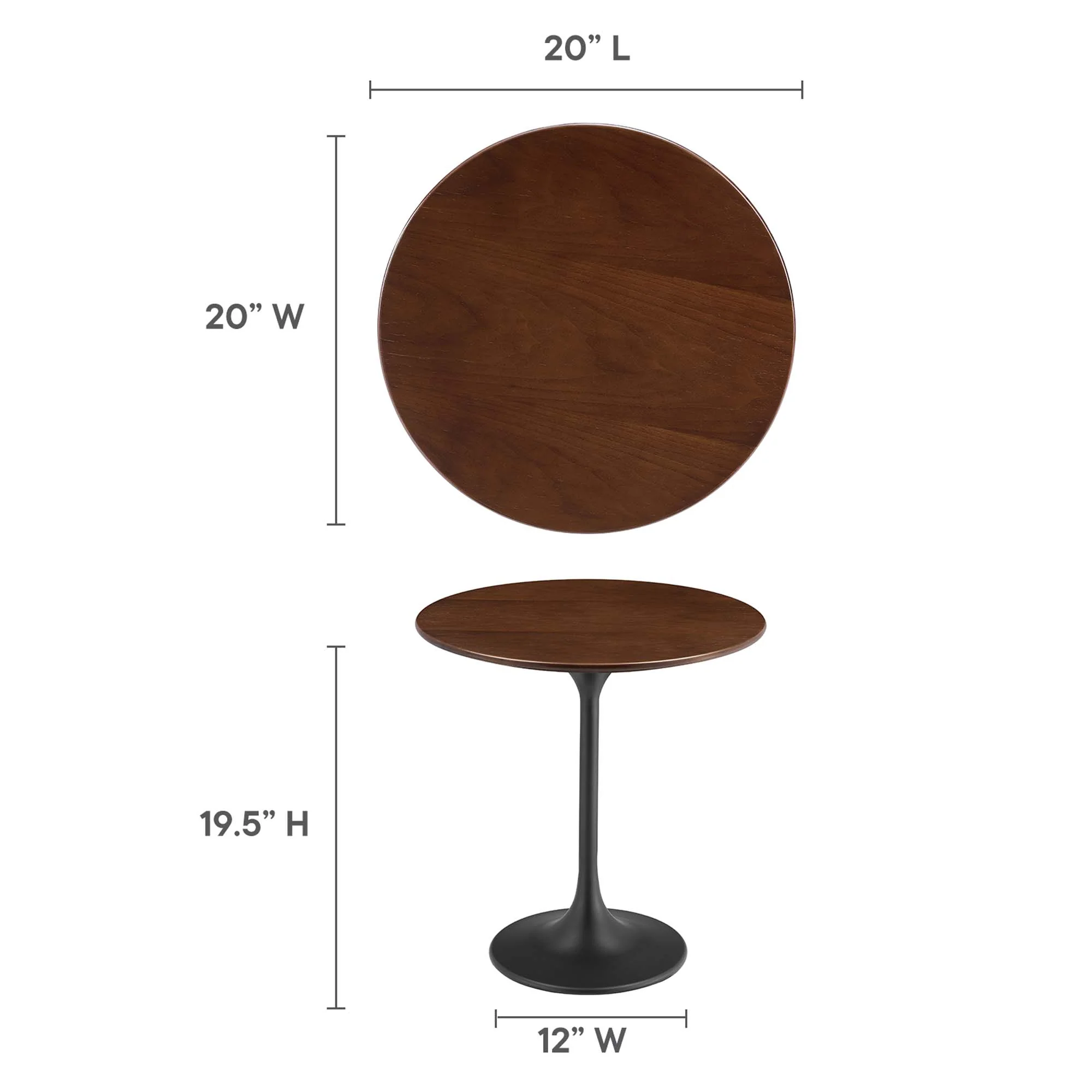 Lippa 20" Round Wood Side Table by Modway - Image 3