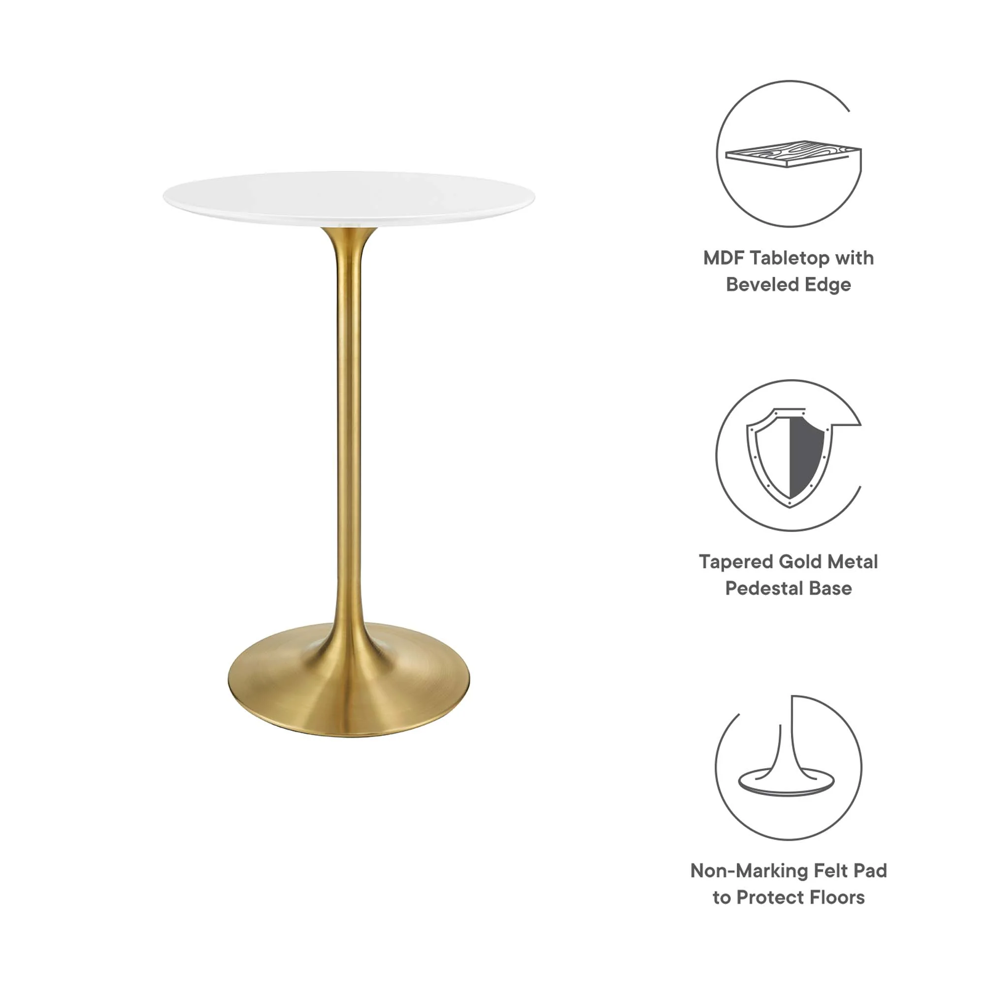 Lippa 28" Round Wood Bar Table by Modway - Image 2