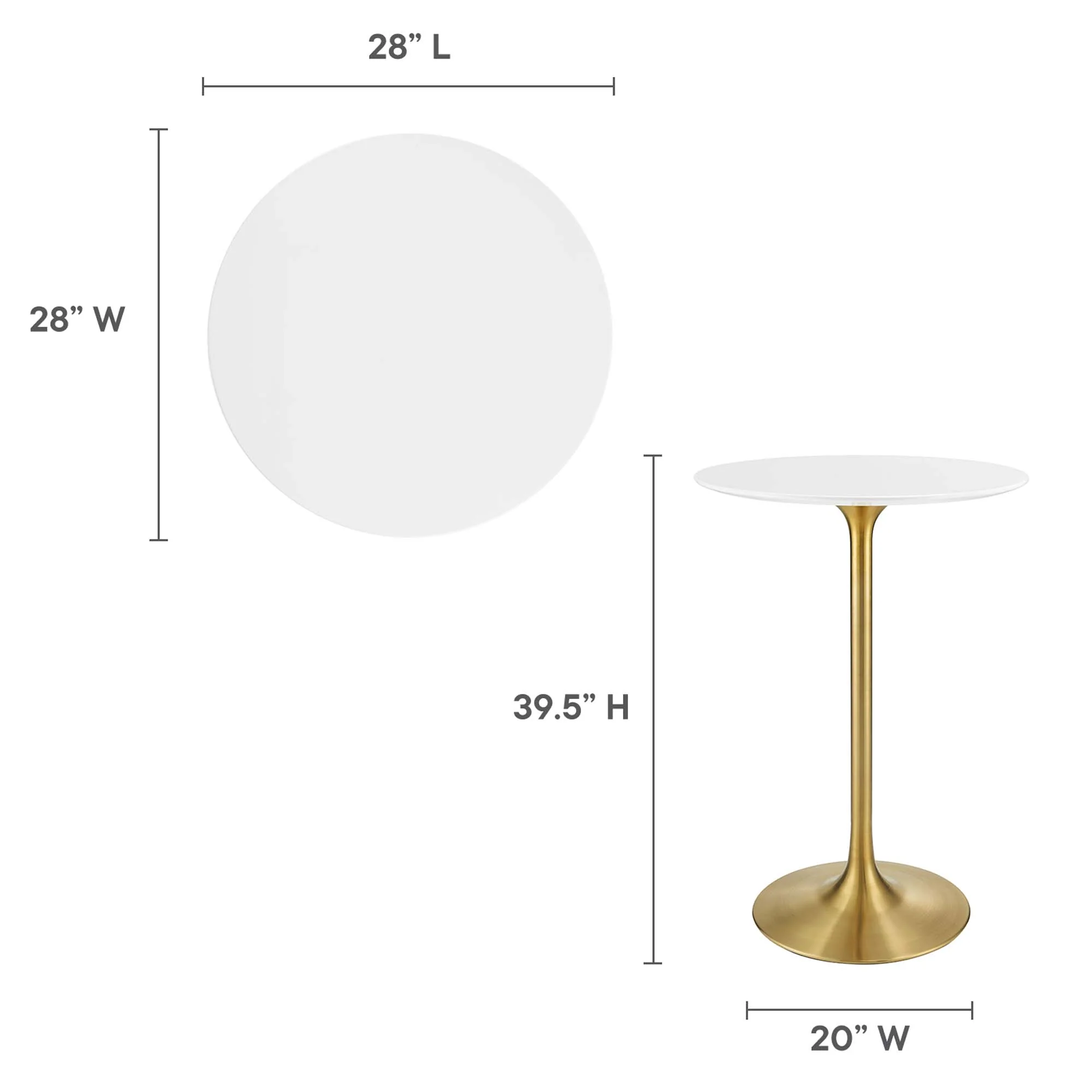 Lippa 28" Round Wood Bar Table by Modway - Image 3