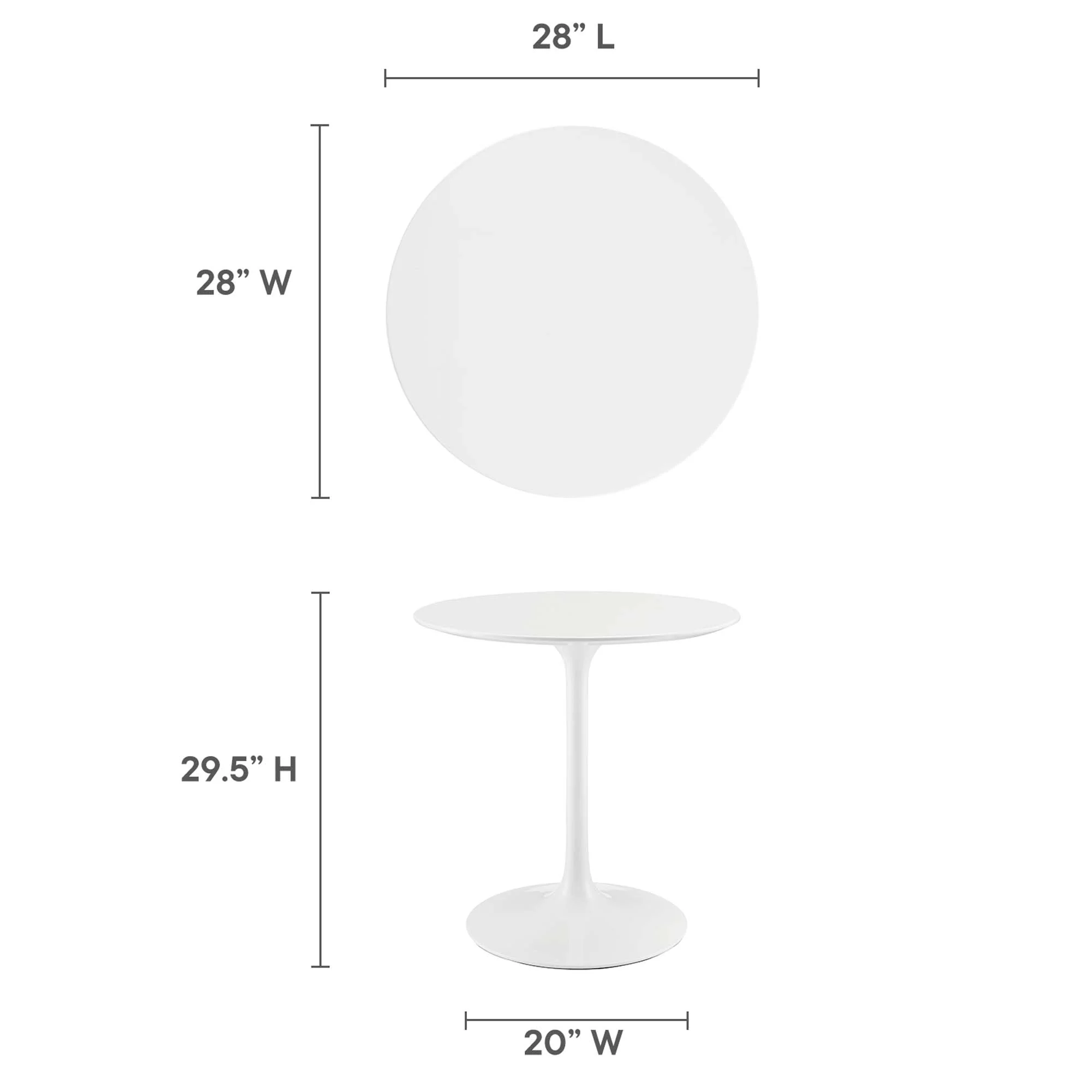 Lippa 28" Round Wood Dining Table by Modway - Image 3