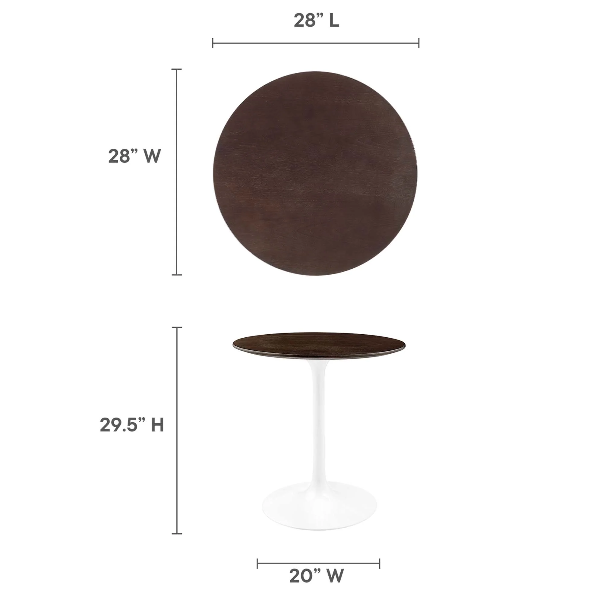 Lippa 28" Round Wood Dining Table by Modway - Image 3