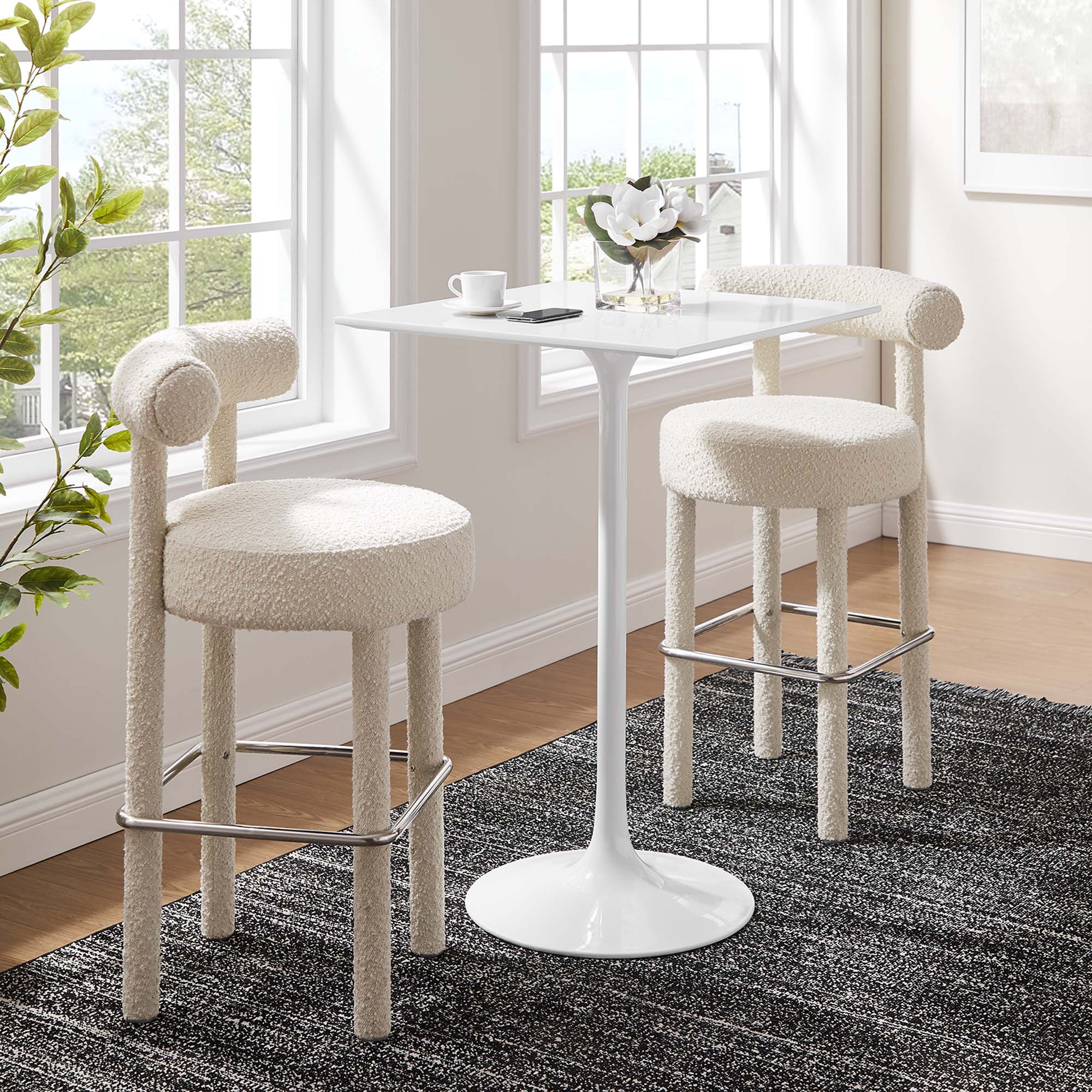 Lippa 28" Square Wood Bar Table by Modway - Image 6