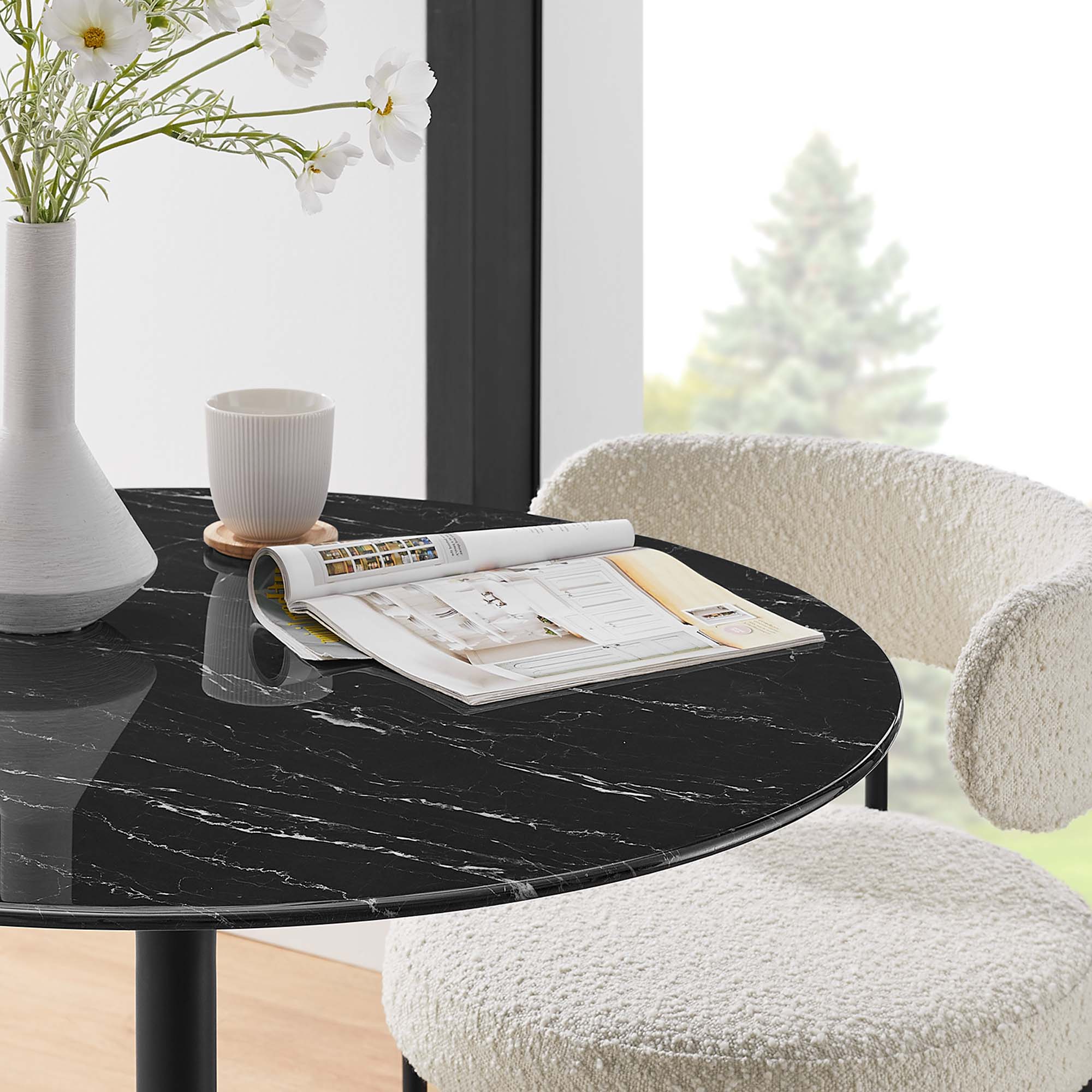 Lippa 36" Round Faux Marble Dining Table by Modway - Image 7