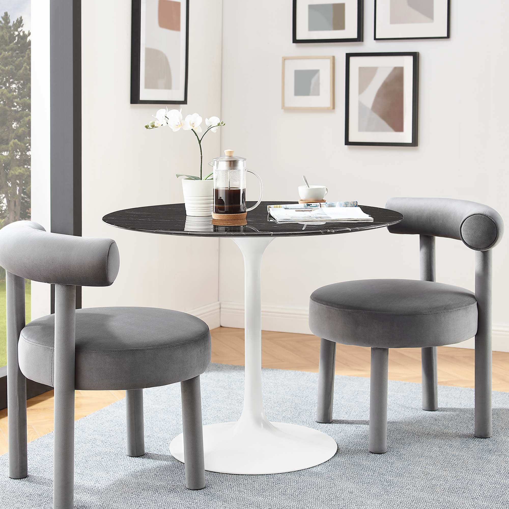 Lippa 36" Round Faux Marble Dining Table by Modway - Image 6