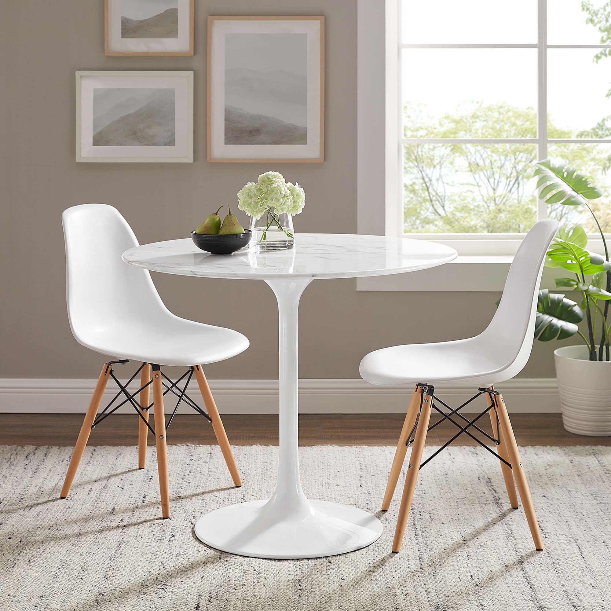 Lippa 36" Round Faux Marble Dining Table by Modway - Image 6