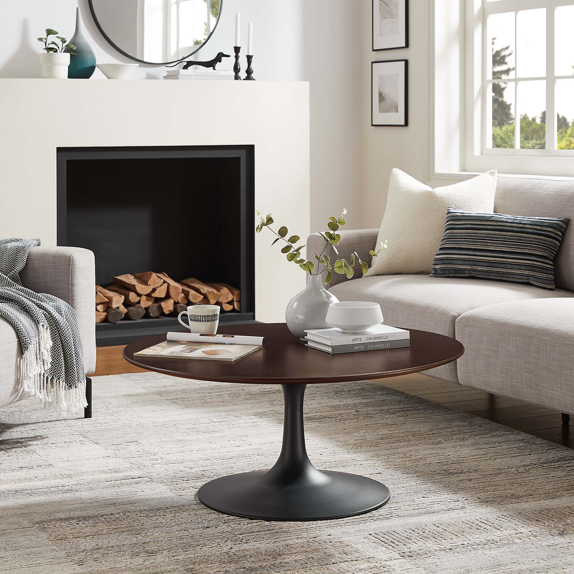 Lippa 36" Round Wood Coffee Table by Modway - Image 6