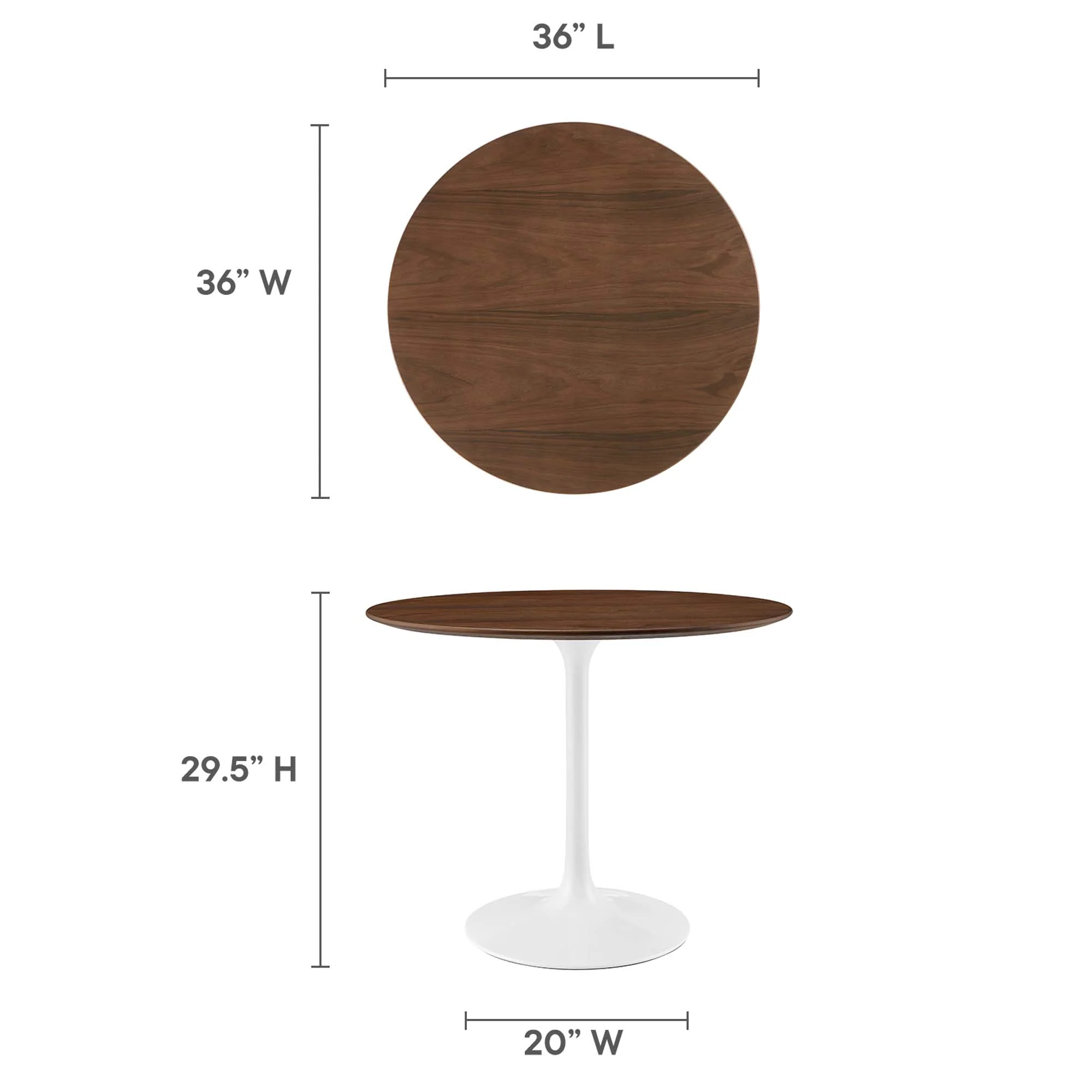 Lippa 36" Round Wood Dining Table by Modway - Image 2