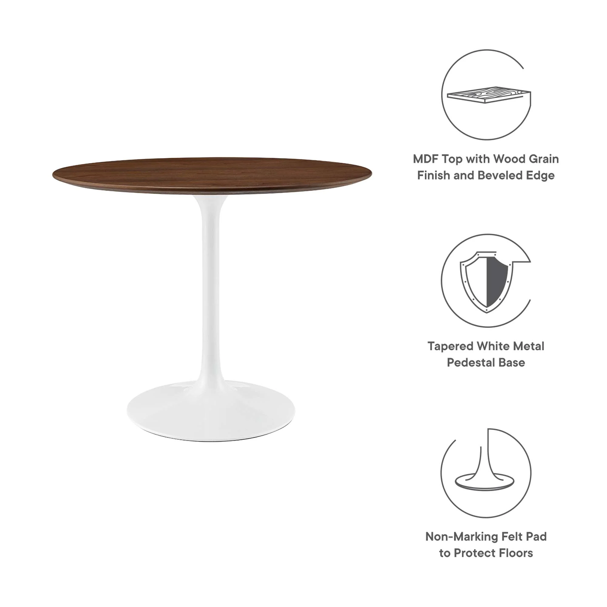 Lippa 36" Round Wood Dining Table by Modway - Image 3