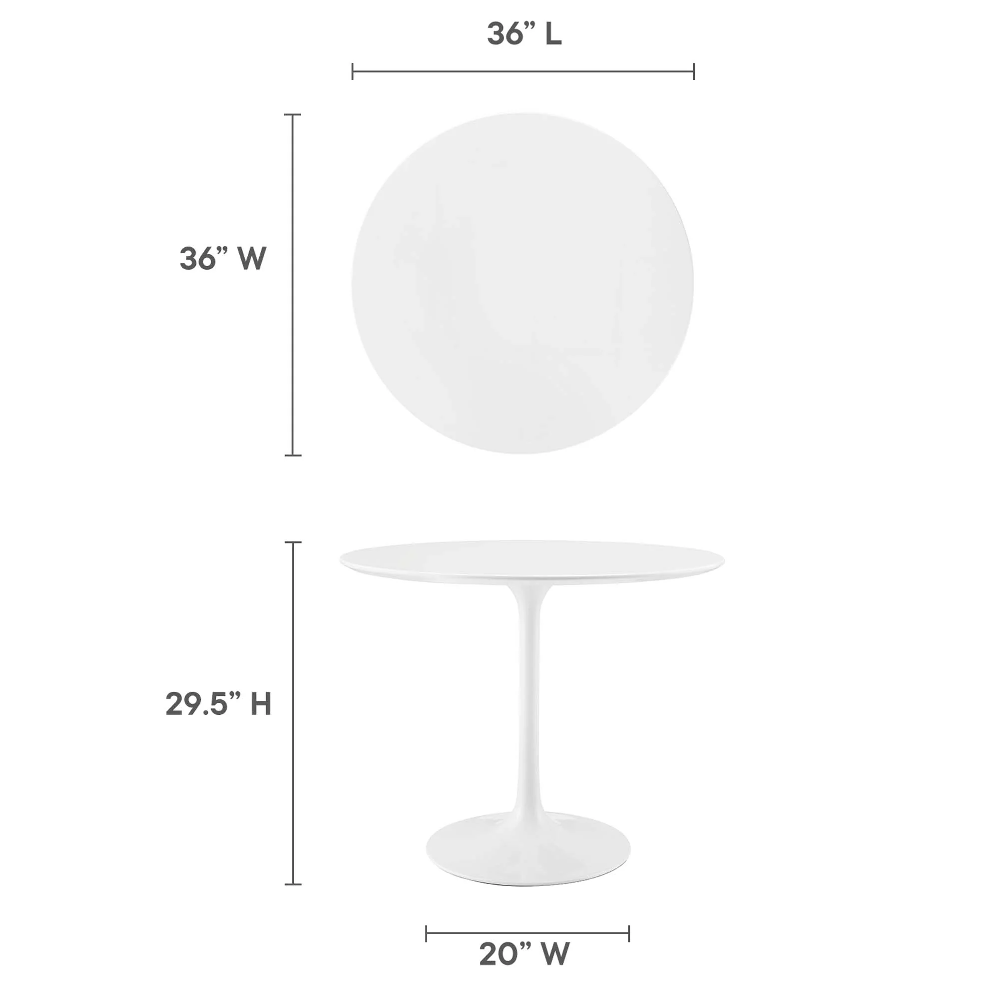 Lippa 36" Round Wood Dining Table by Modway - Image 2
