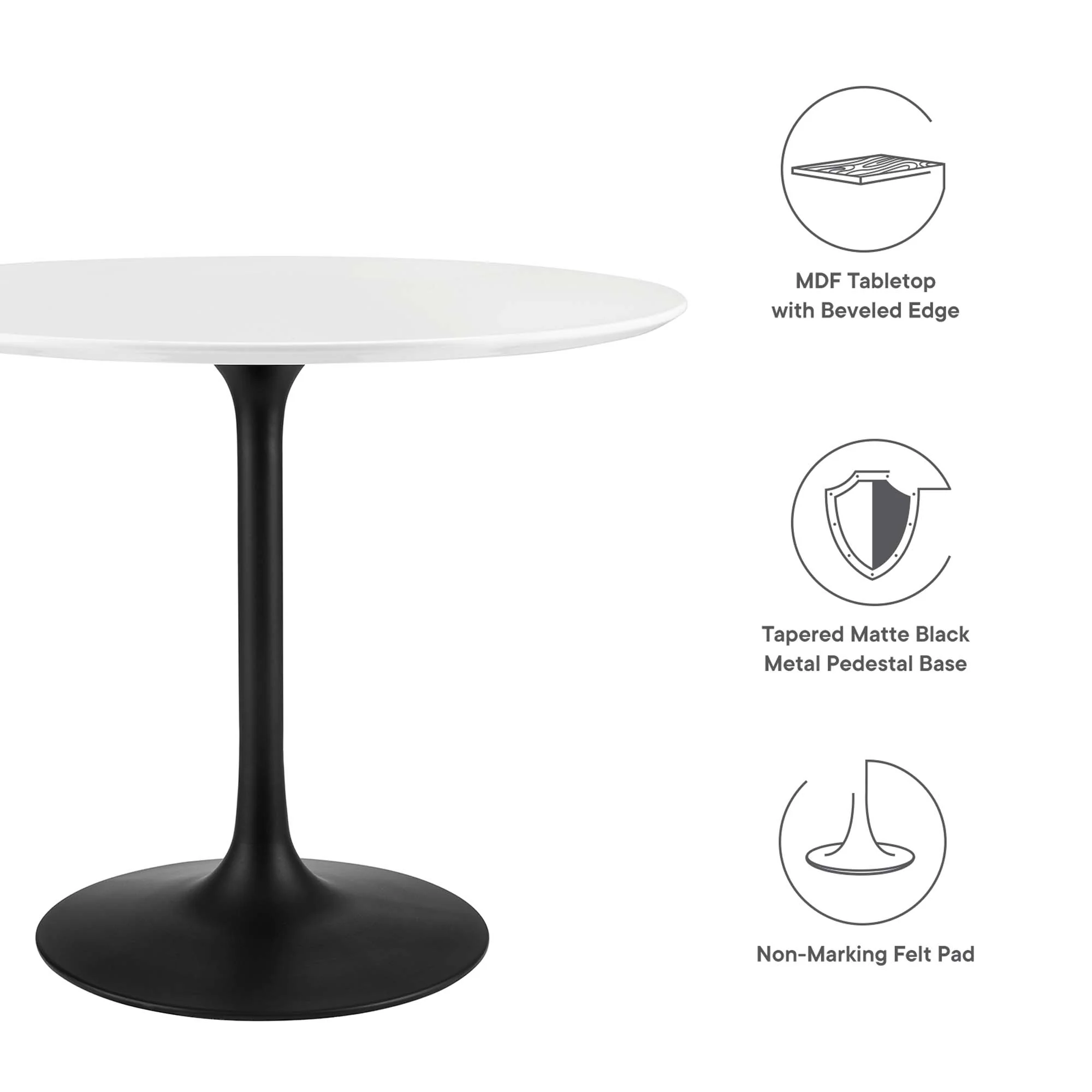 Lippa 36" Round Wood Dining Table by Modway - Image 2
