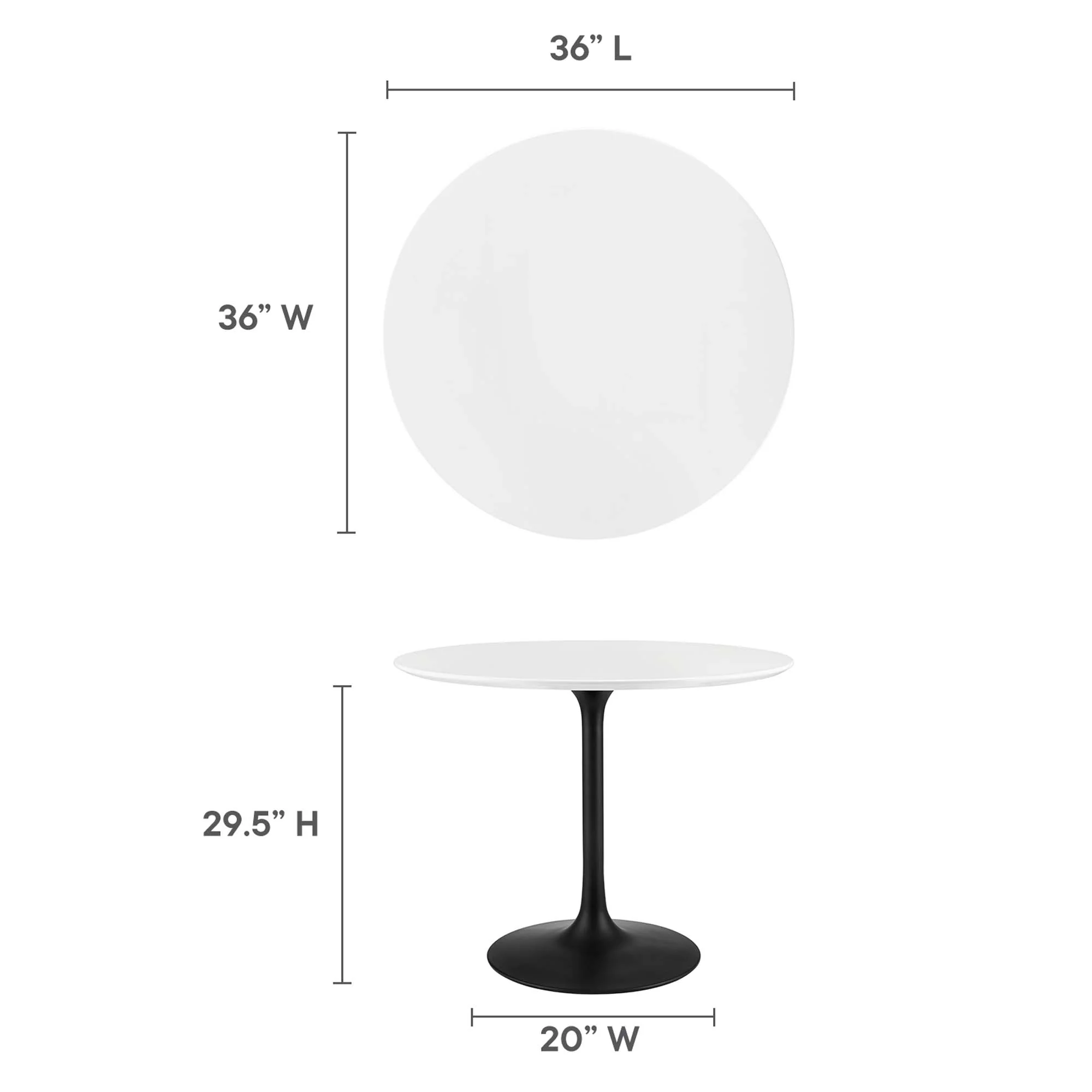 Lippa 36" Round Wood Dining Table by Modway - Image 3