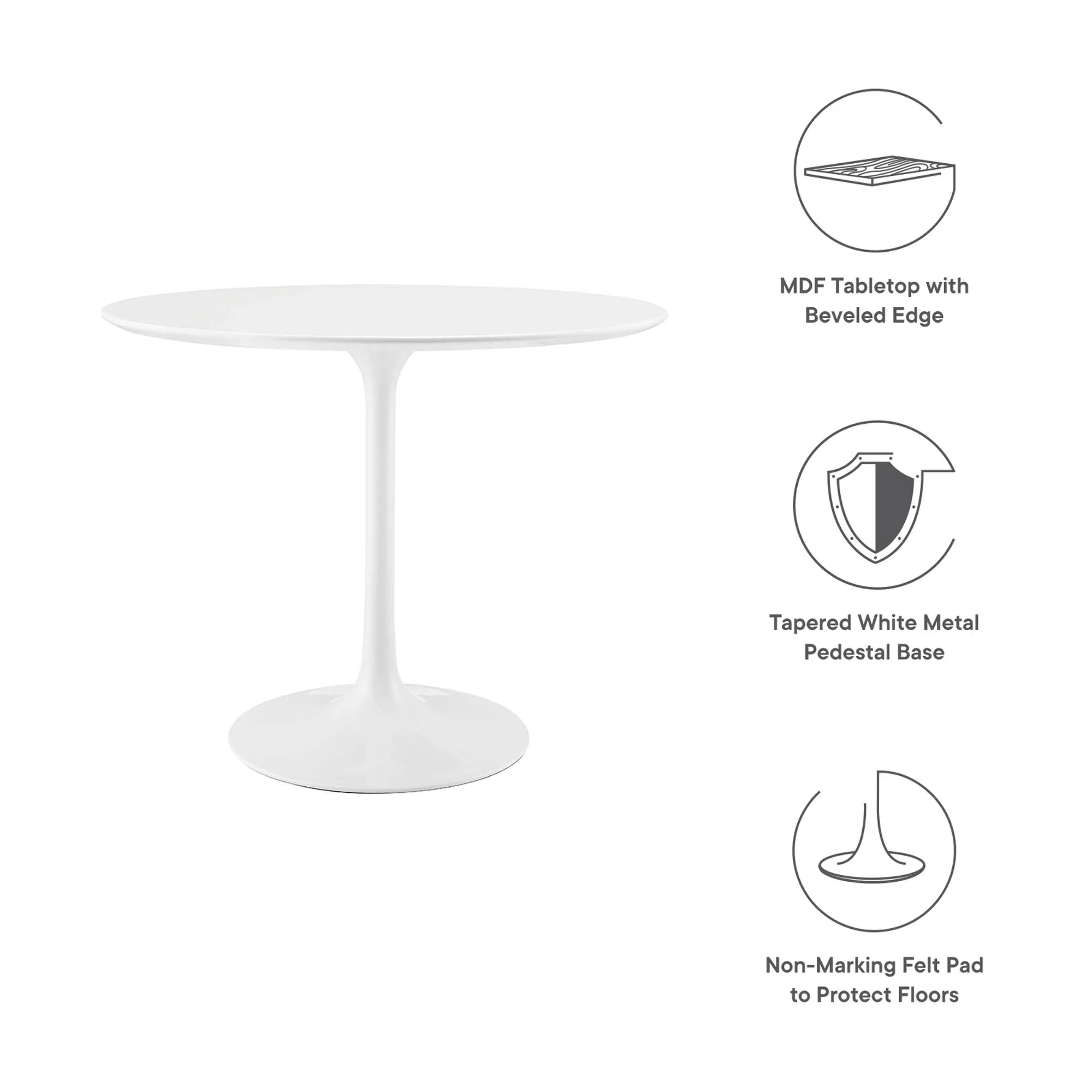 Lippa 36" Round Wood Dining Table by Modway - Image 3