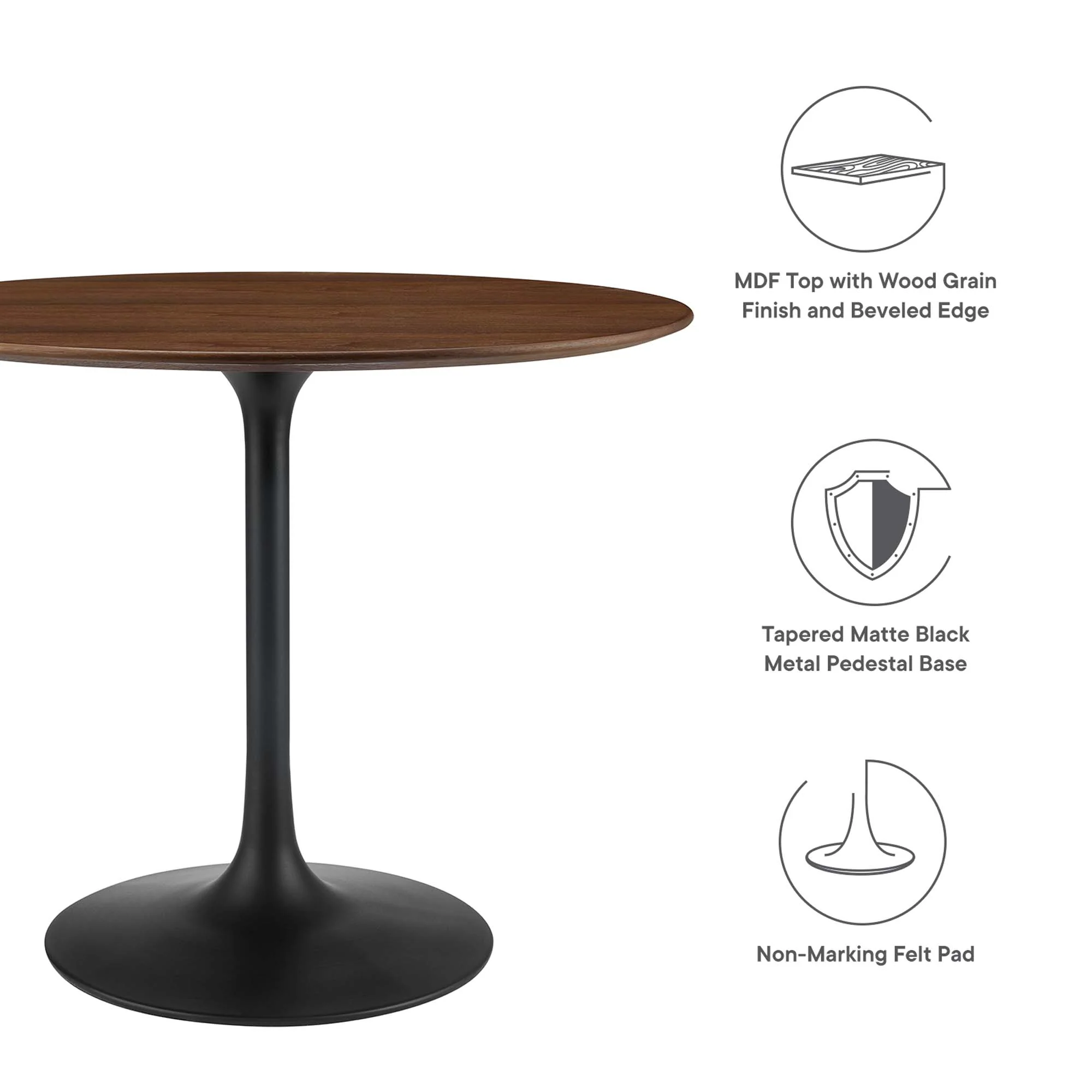 Lippa 36" Round Wood Dining Table by Modway - Image 2