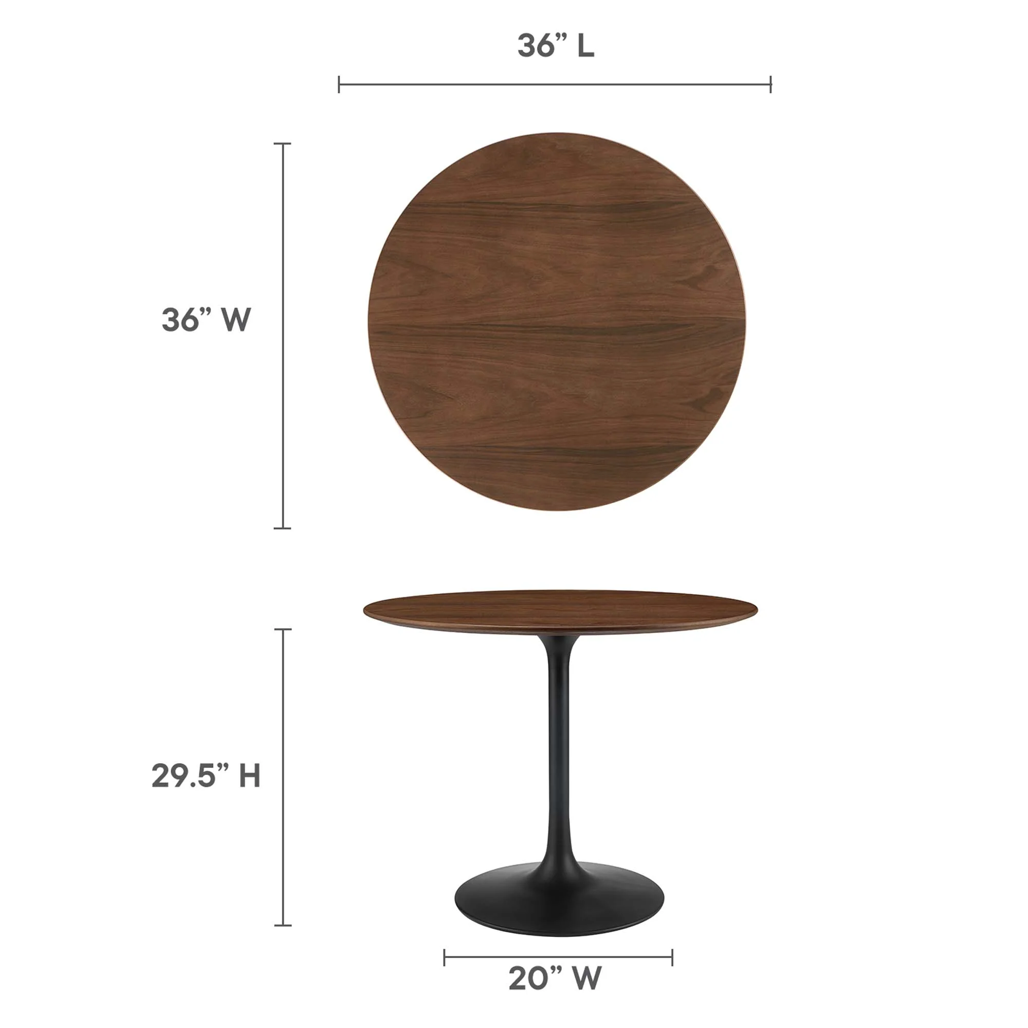 Lippa 36" Round Wood Dining Table by Modway - Image 3