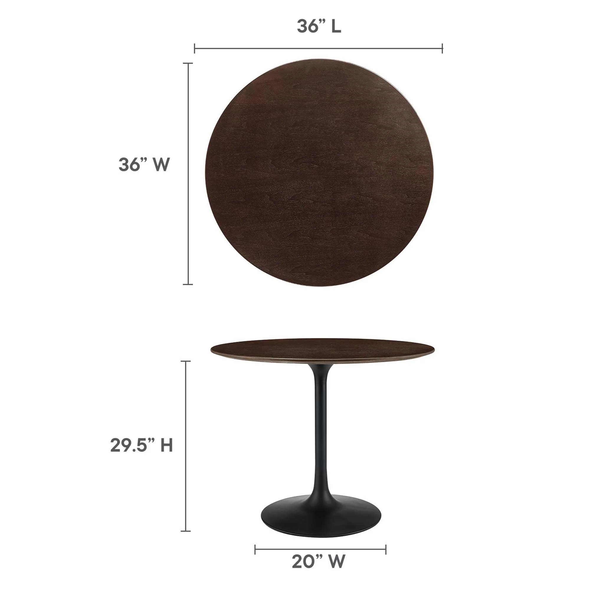 Lippa 36" Round Wood Dining Table by Modway - Image 3