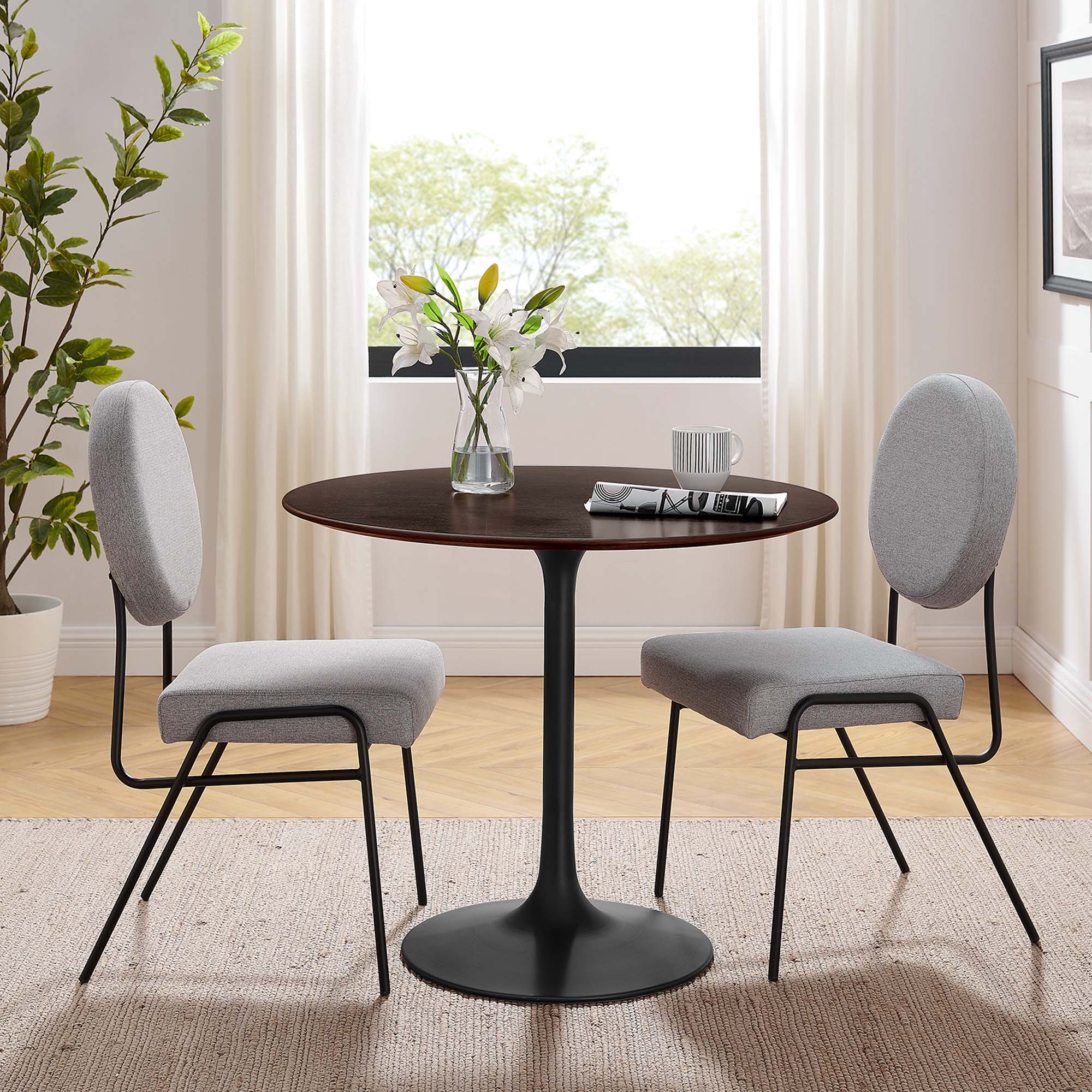 Lippa 36" Round Wood Dining Table by Modway - Image 6