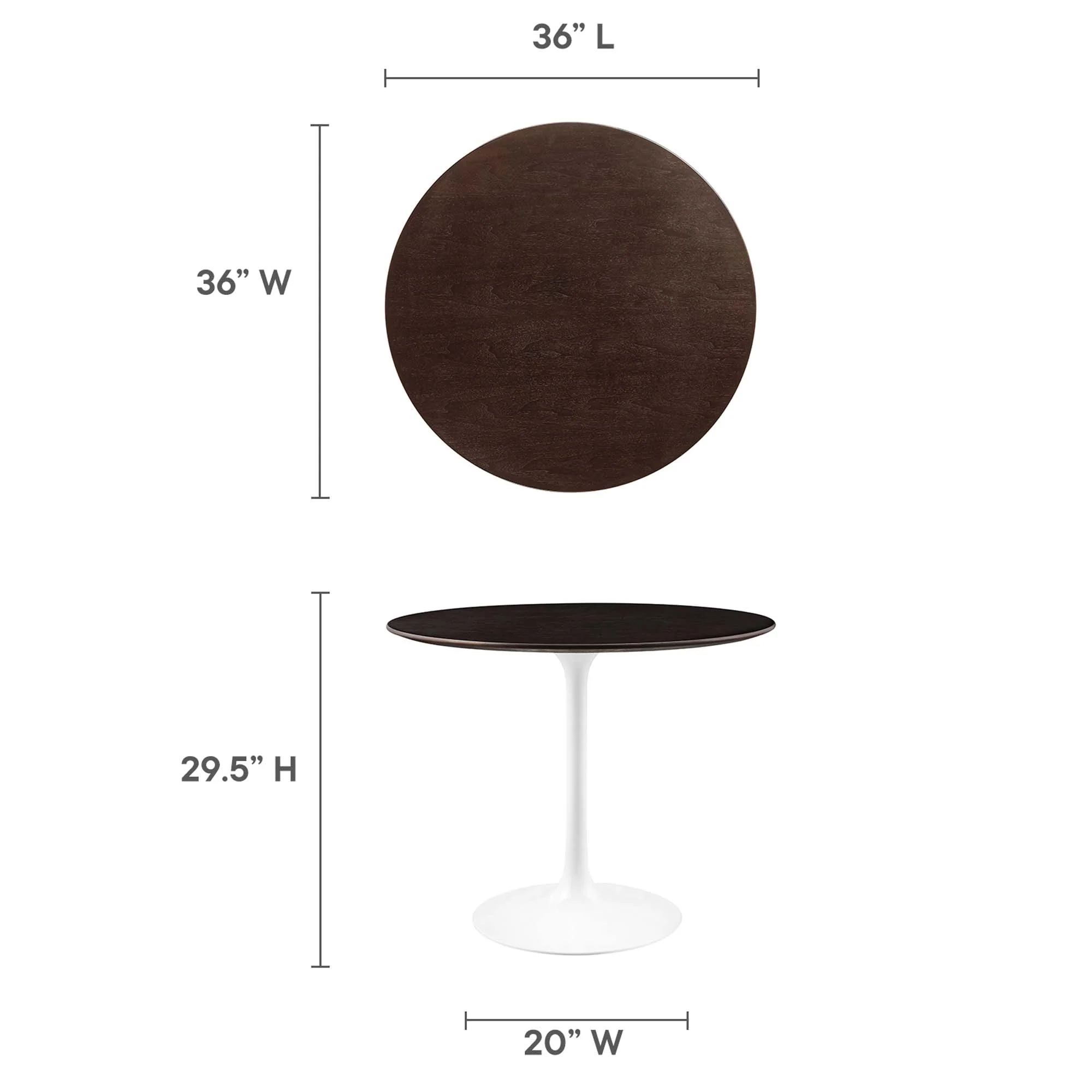 Lippa 36" Round Wood Dining Table by Modway - Image 3