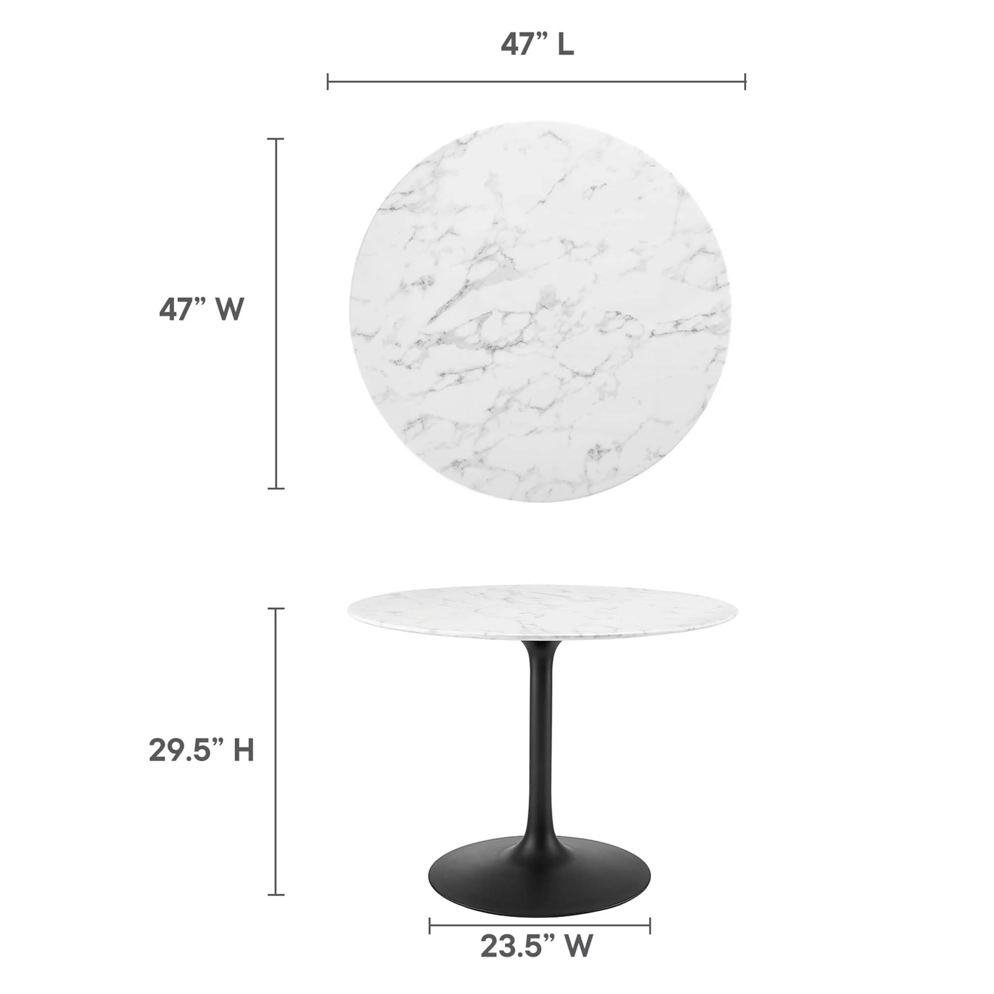 Lippa 40" Round Faux Marble Dining Table - Image 3