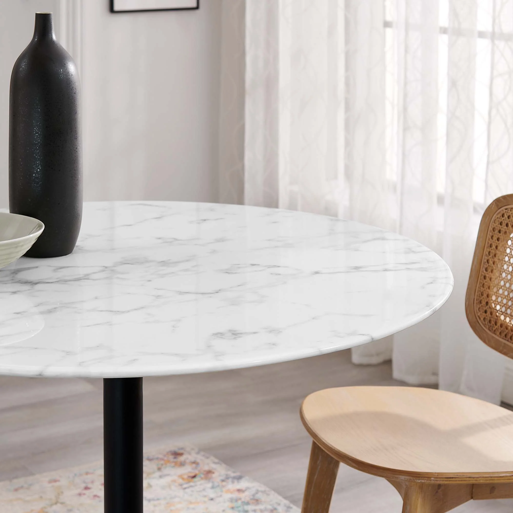 Lippa 40" Round Faux Marble Dining Table - Image 7