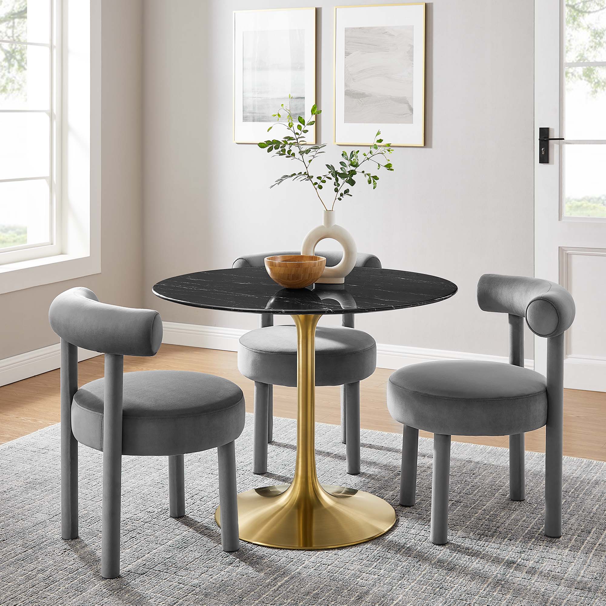 Lippa 40" Round Faux Marble Dining Table by Modway - Image 6