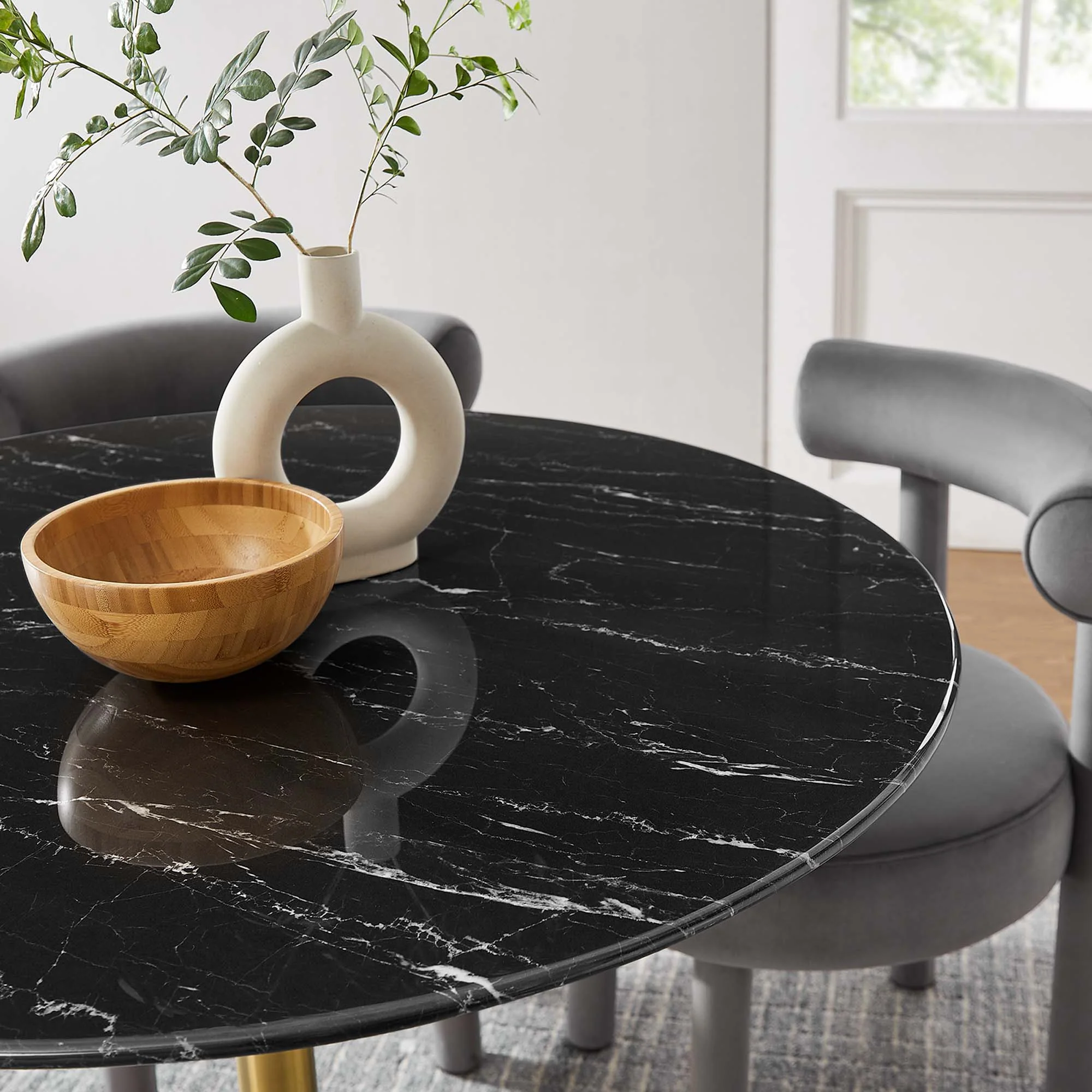 Lippa 40" Round Faux Marble Dining Table by Modway - Image 7