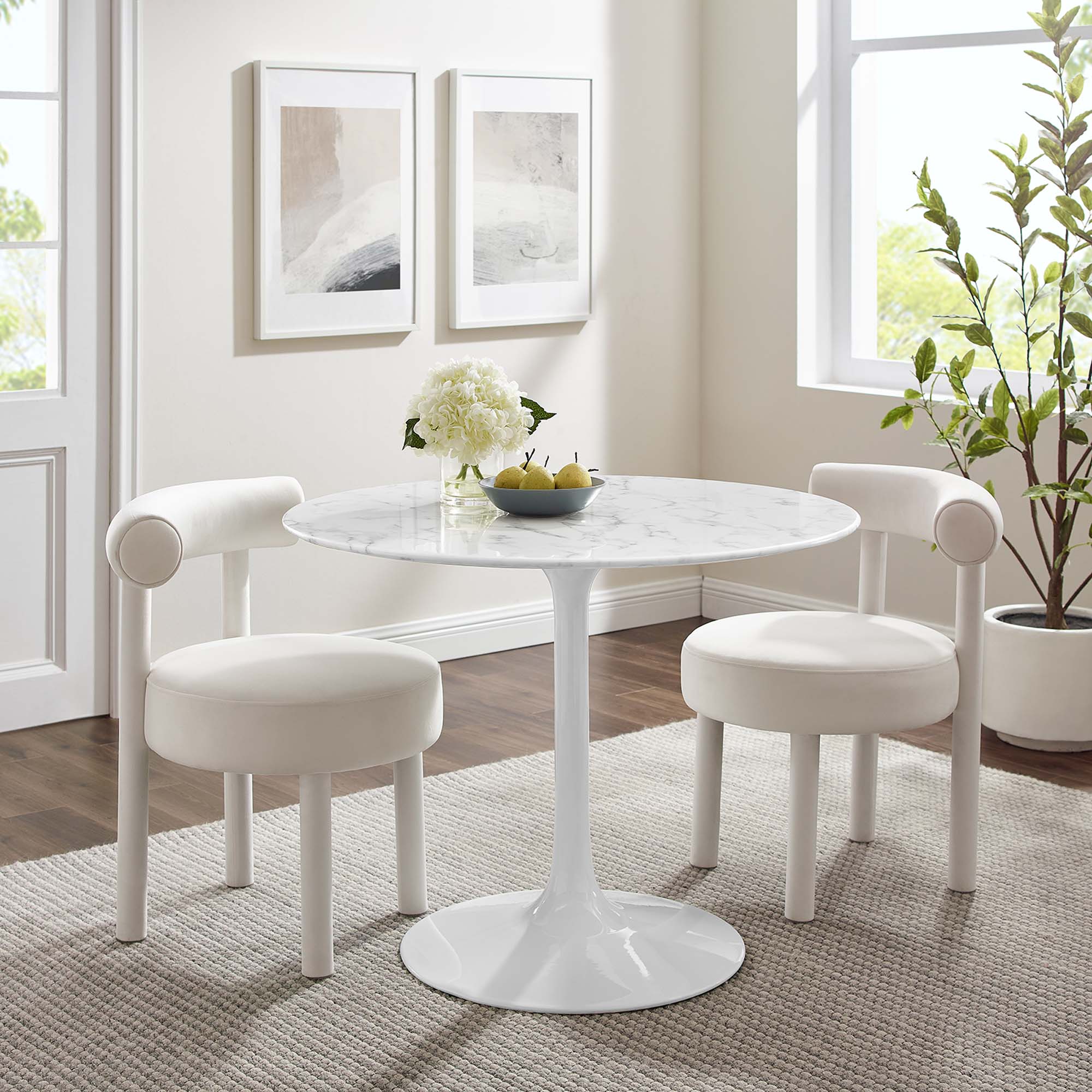Lippa 40" Round Faux Marble Dining Table by Modway - Image 6