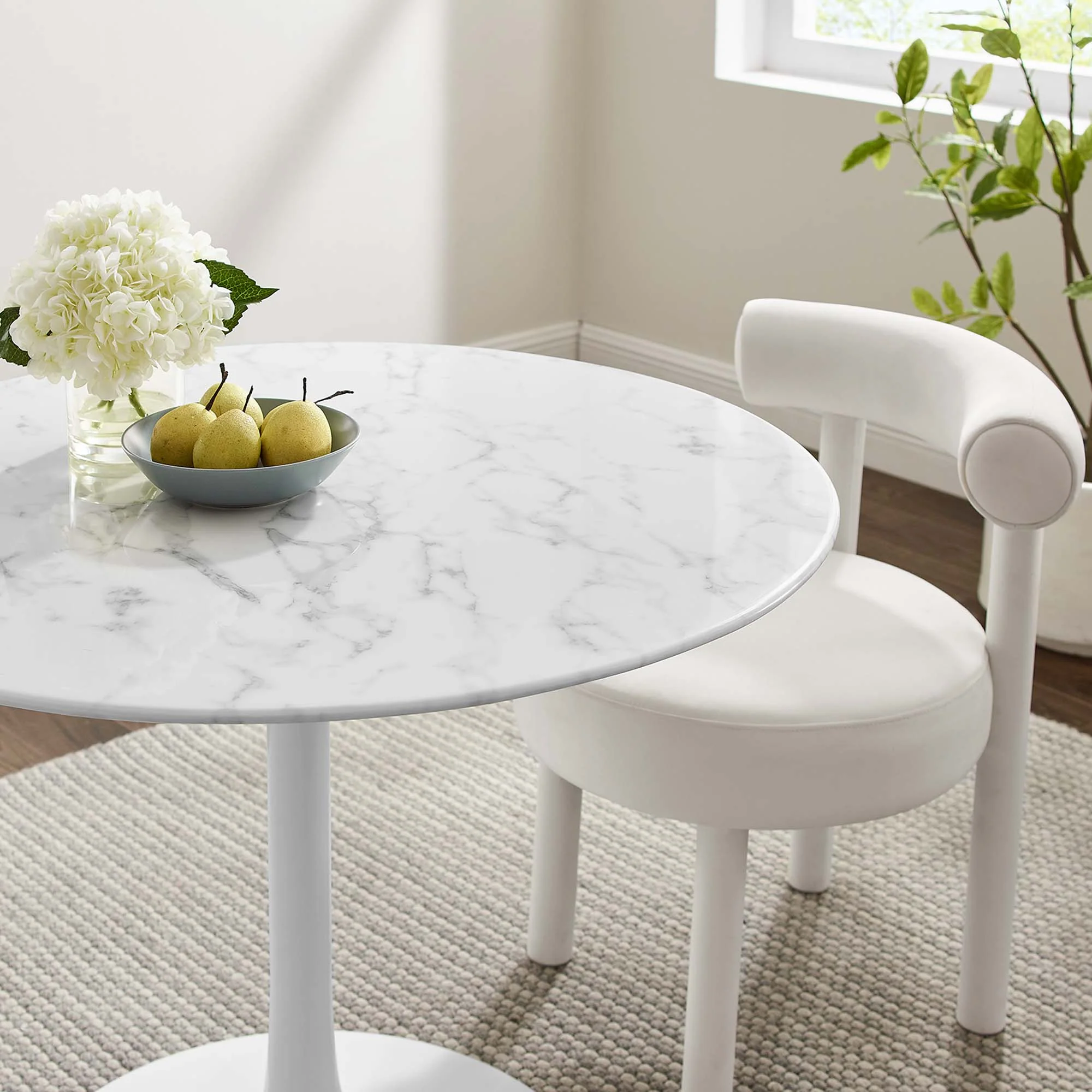 Lippa 40" Round Faux Marble Dining Table by Modway - Image 7