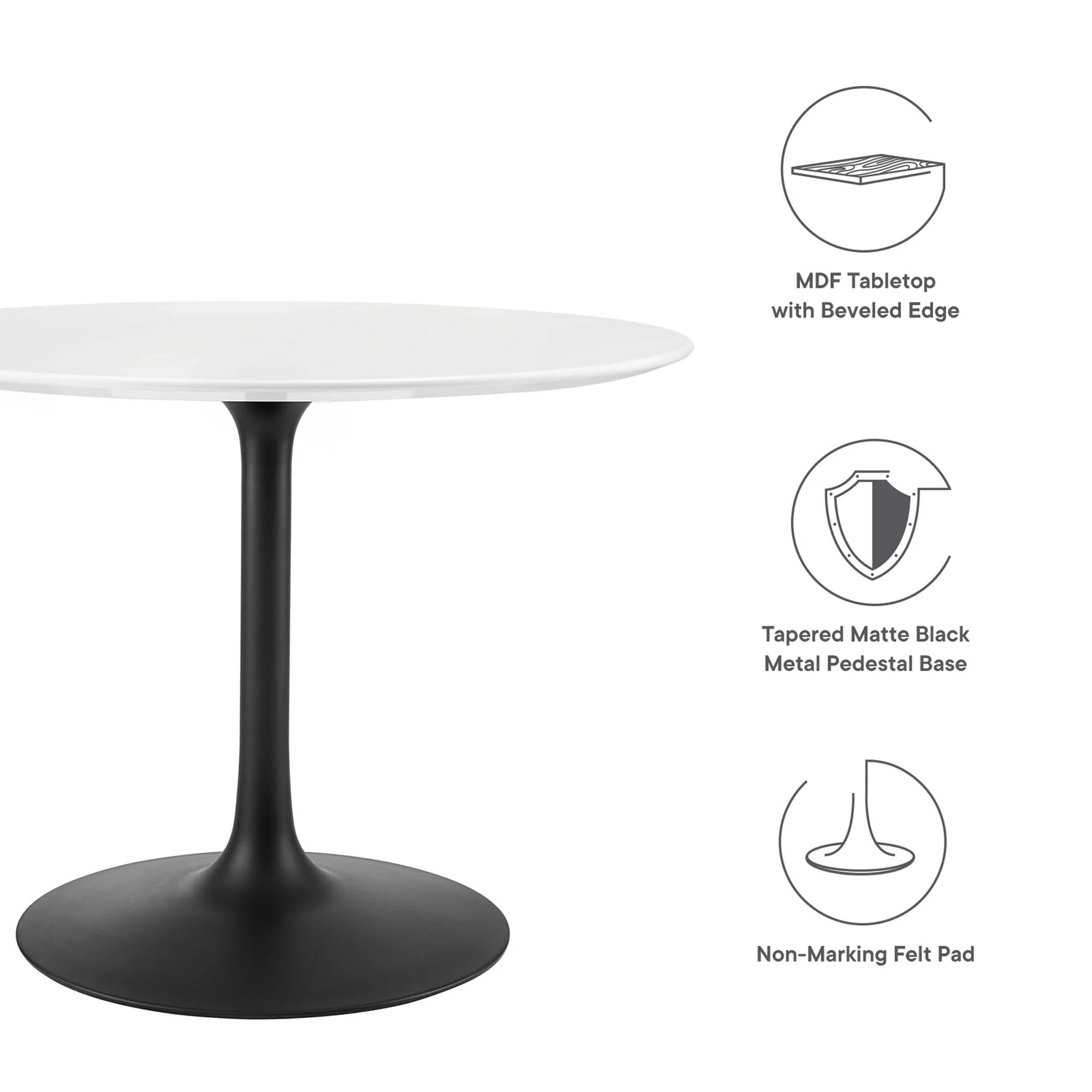 Lippa 40" Round Wood Dining Table by Modway - Image 2