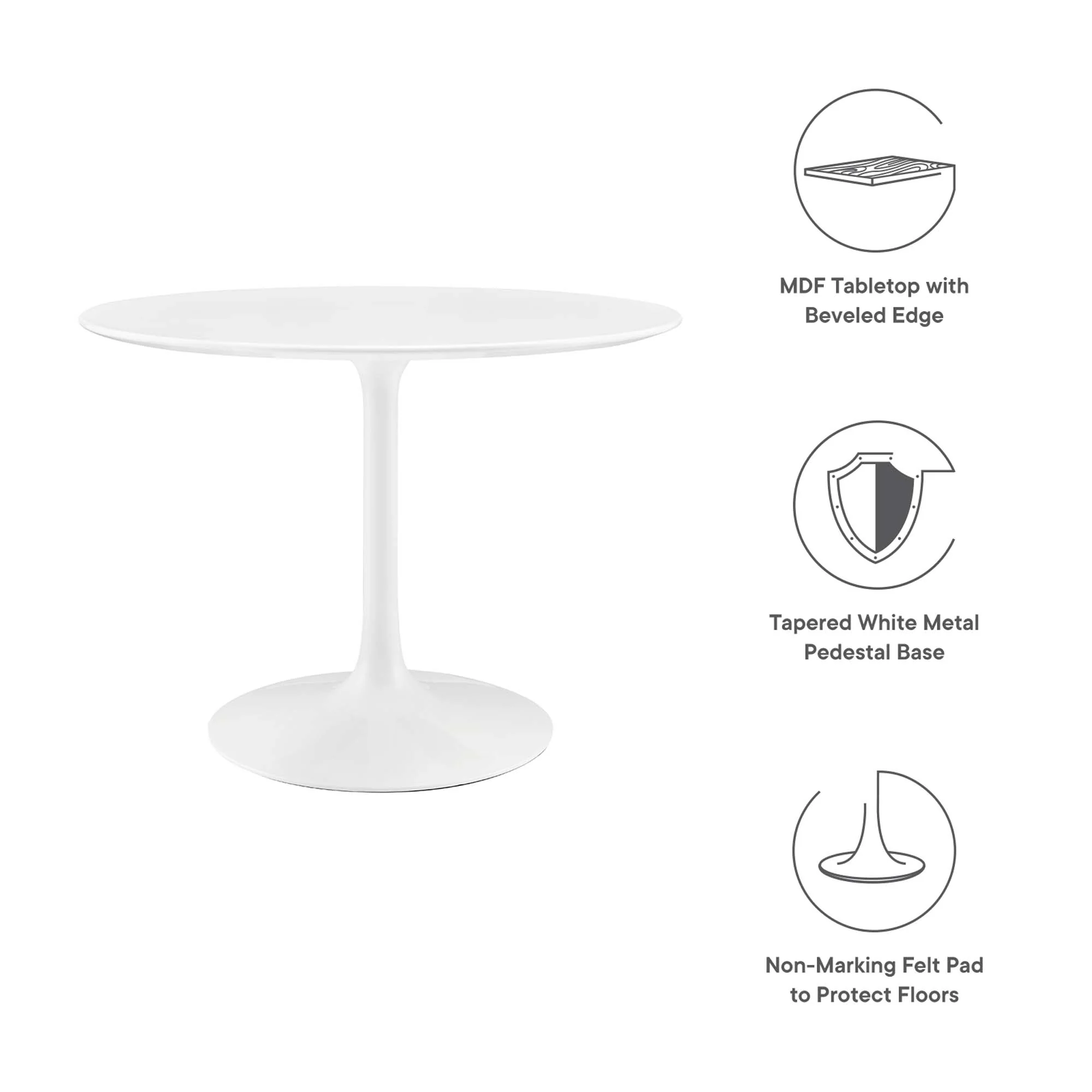 Lippa 40" Round Wood Dining Table by Modway - Image 2