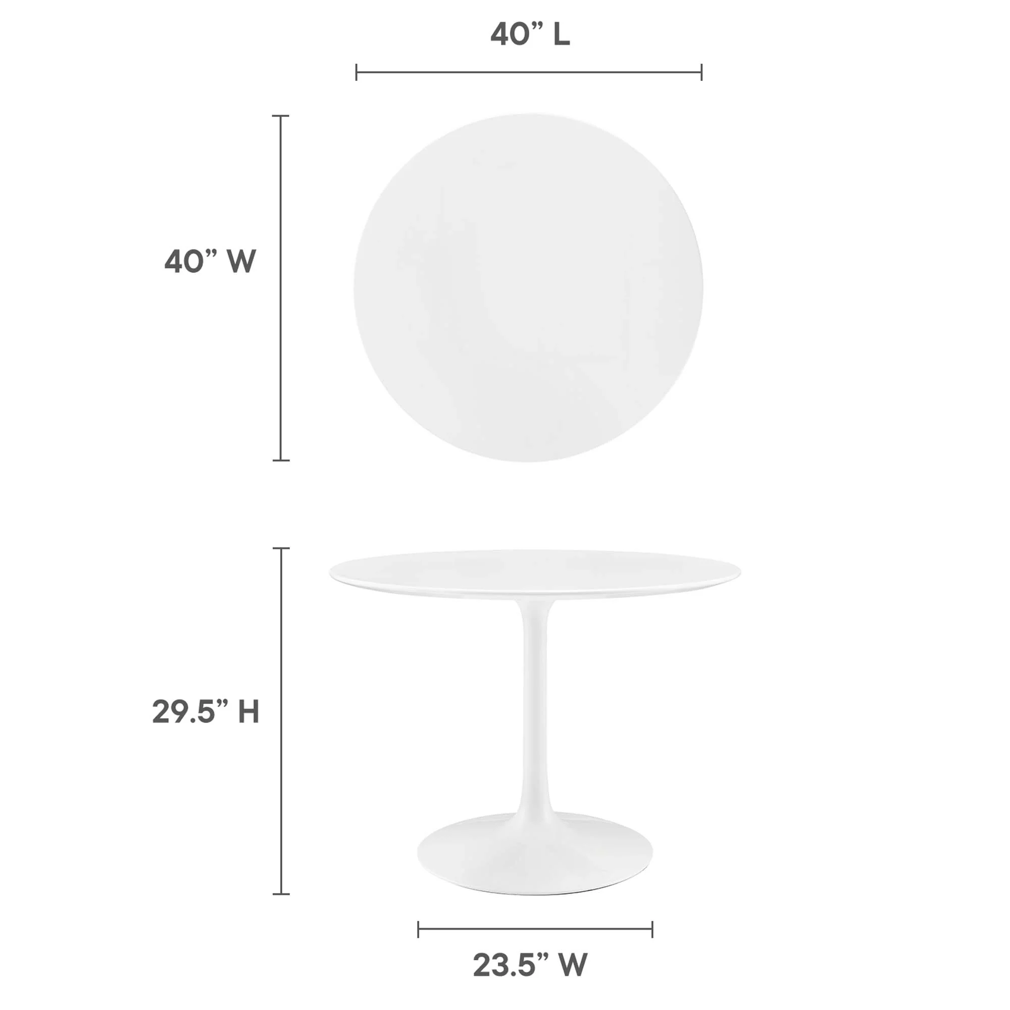 Lippa 40" Round Wood Dining Table by Modway - Image 3
