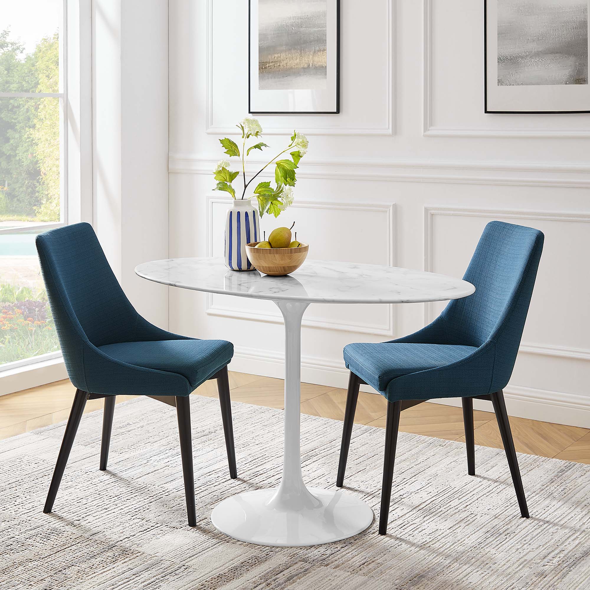 Lippa 48" Oval Faux Marble Dining Table by Modway - Image 7
