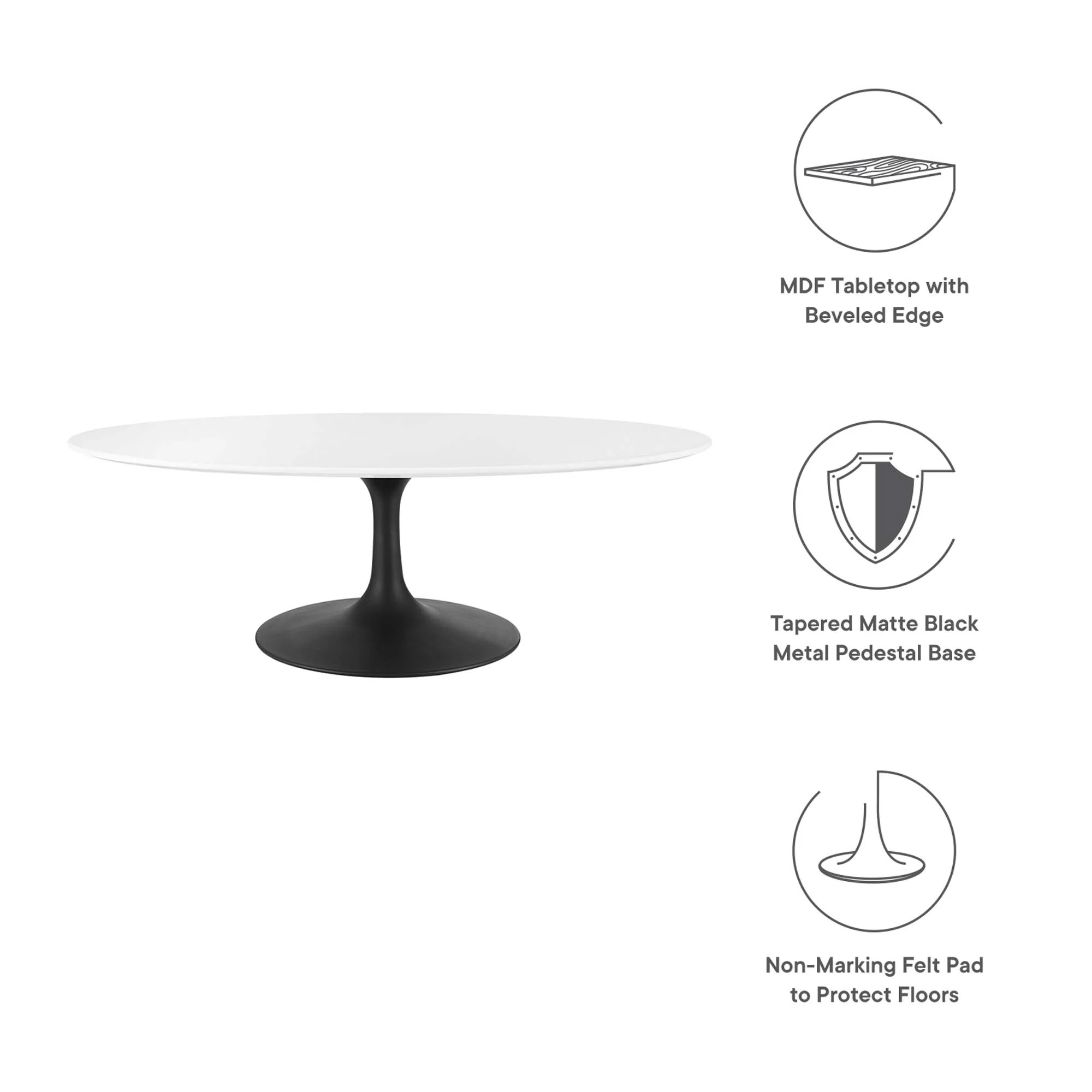 Lippa 48" Oval Wood Coffee Table by Modway - Image 2
