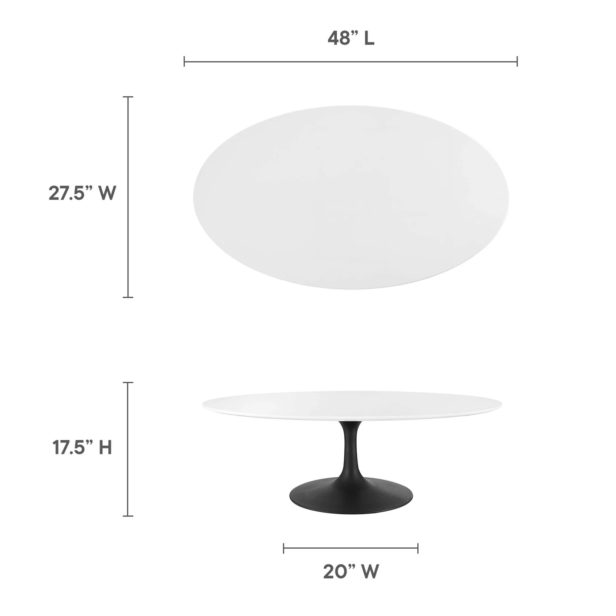 Lippa 48" Oval Wood Coffee Table by Modway - Image 3