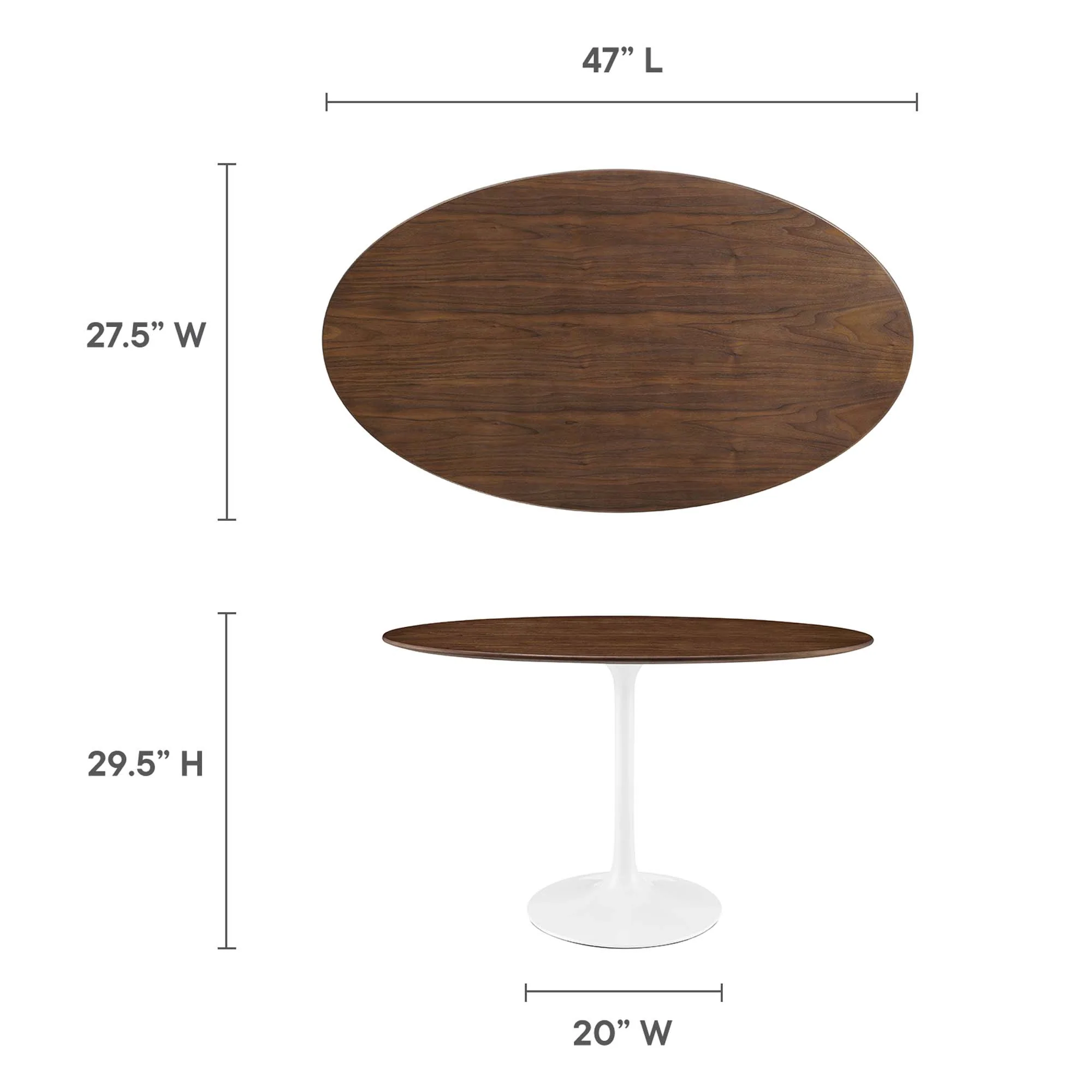 Lippa 48" Oval Wood Dining Table by Modway - Image 2