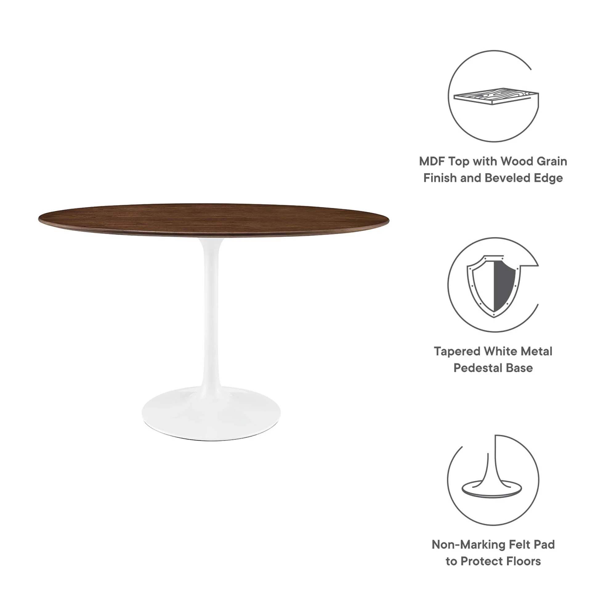 Lippa 48" Oval Wood Dining Table by Modway - Image 3