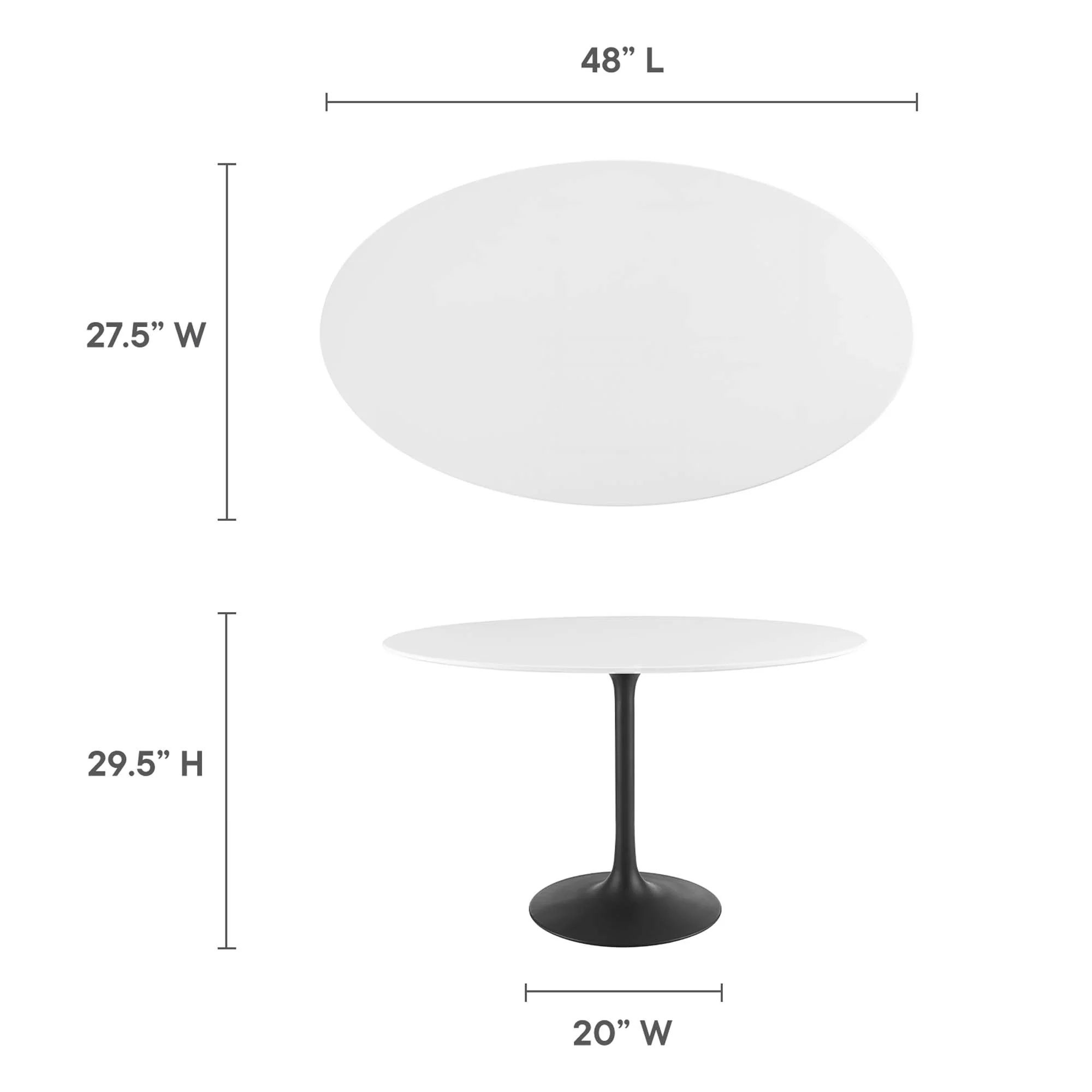 Lippa 48" Oval Wood Dining Table by Modway - Image 3