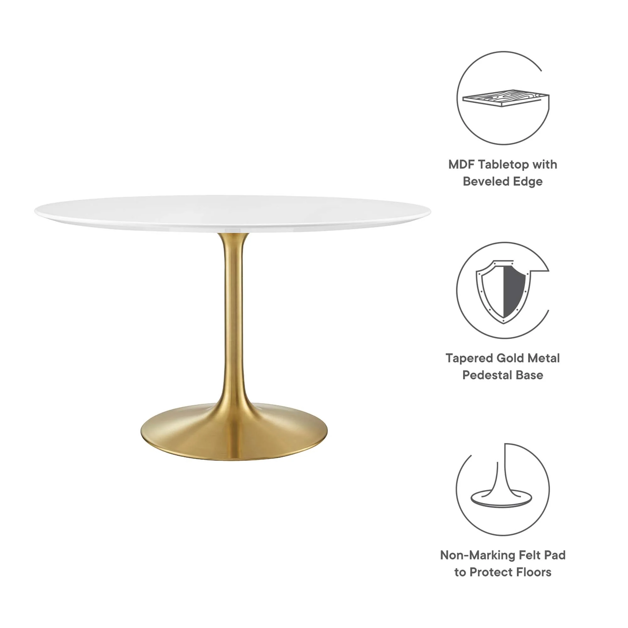 Lippa 48" Round Wood Dining Table by Modway - Image 4
