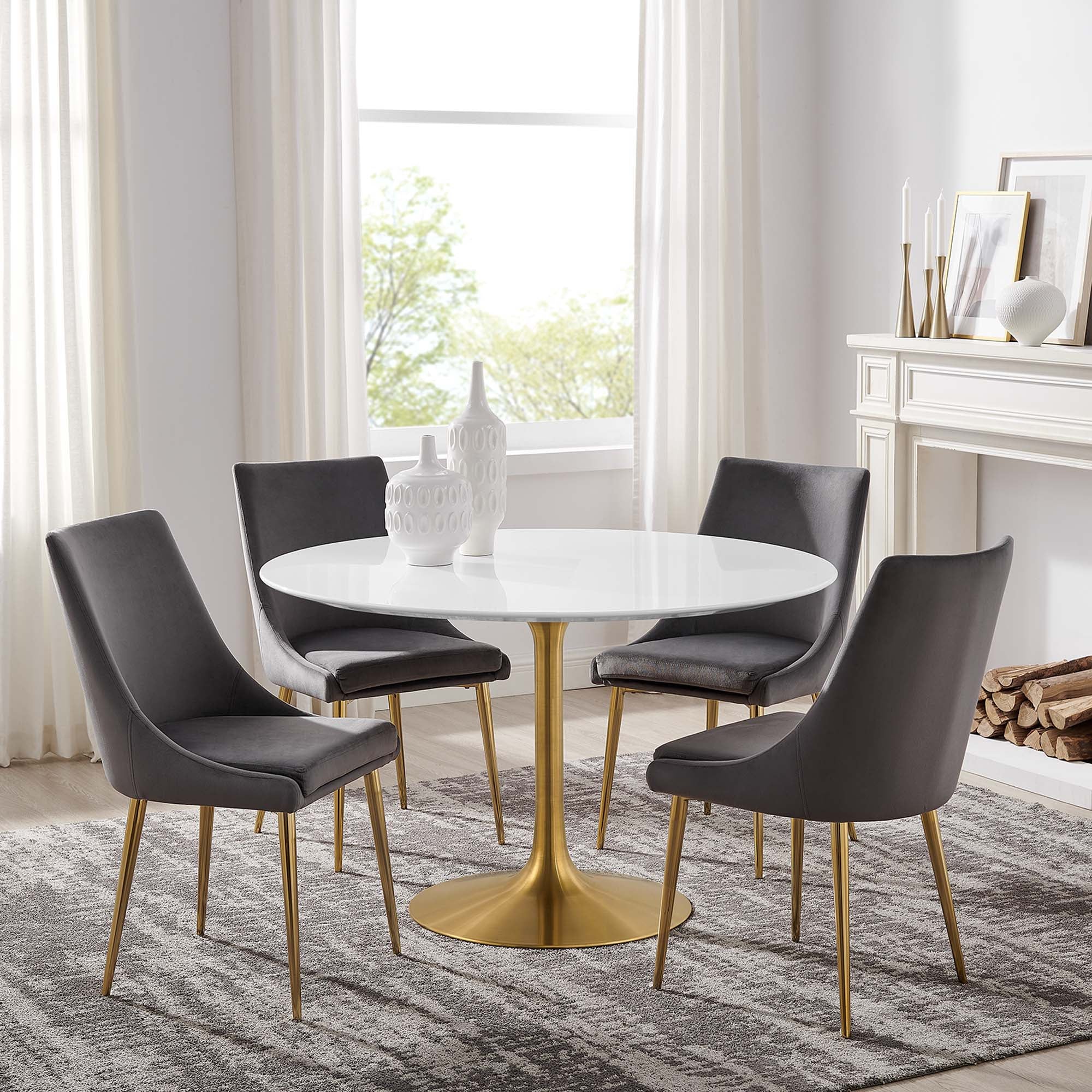 Lippa 48" Round Wood Dining Table by Modway - Image 7