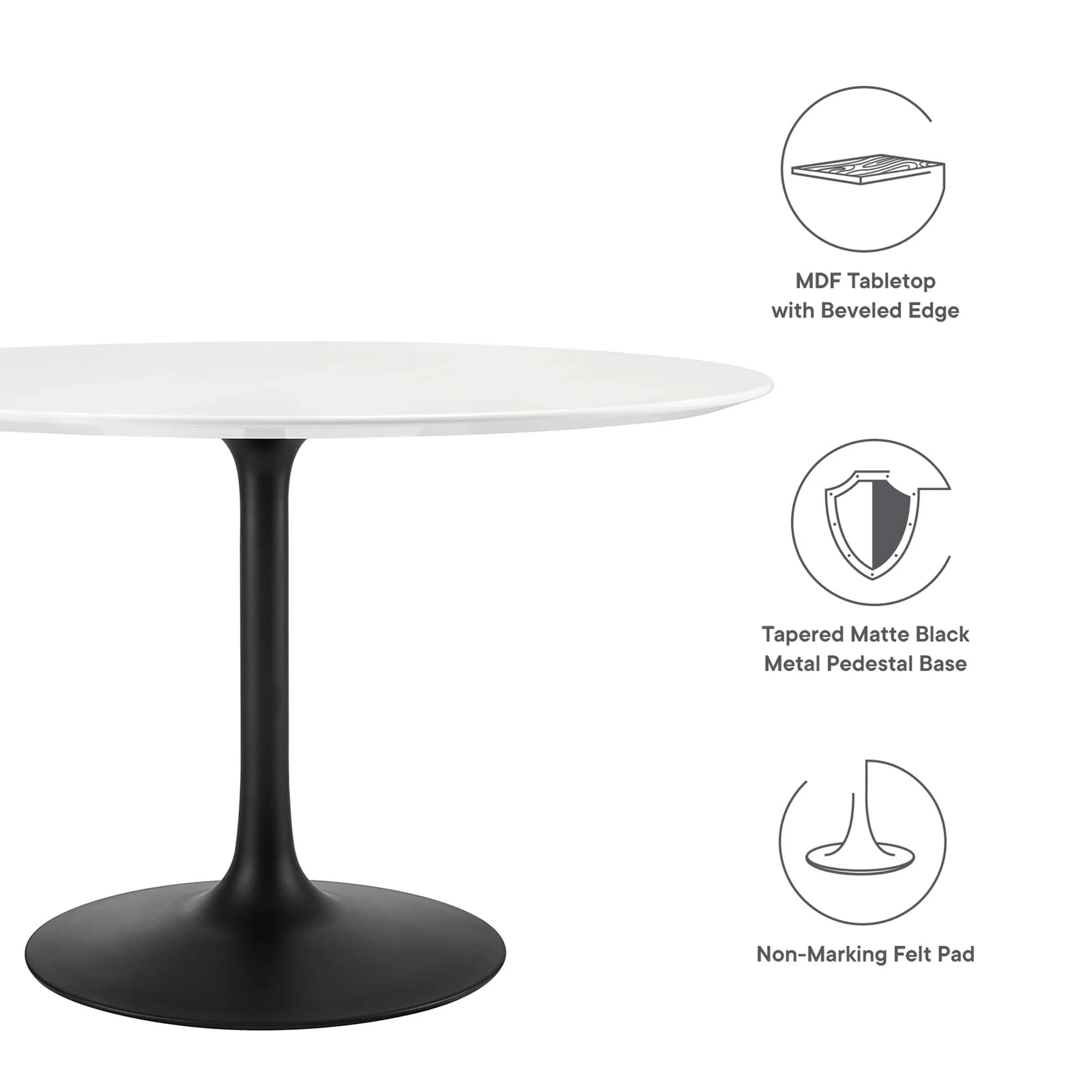 Lippa 48" Round Wood Dining Table by Modway - Image 2