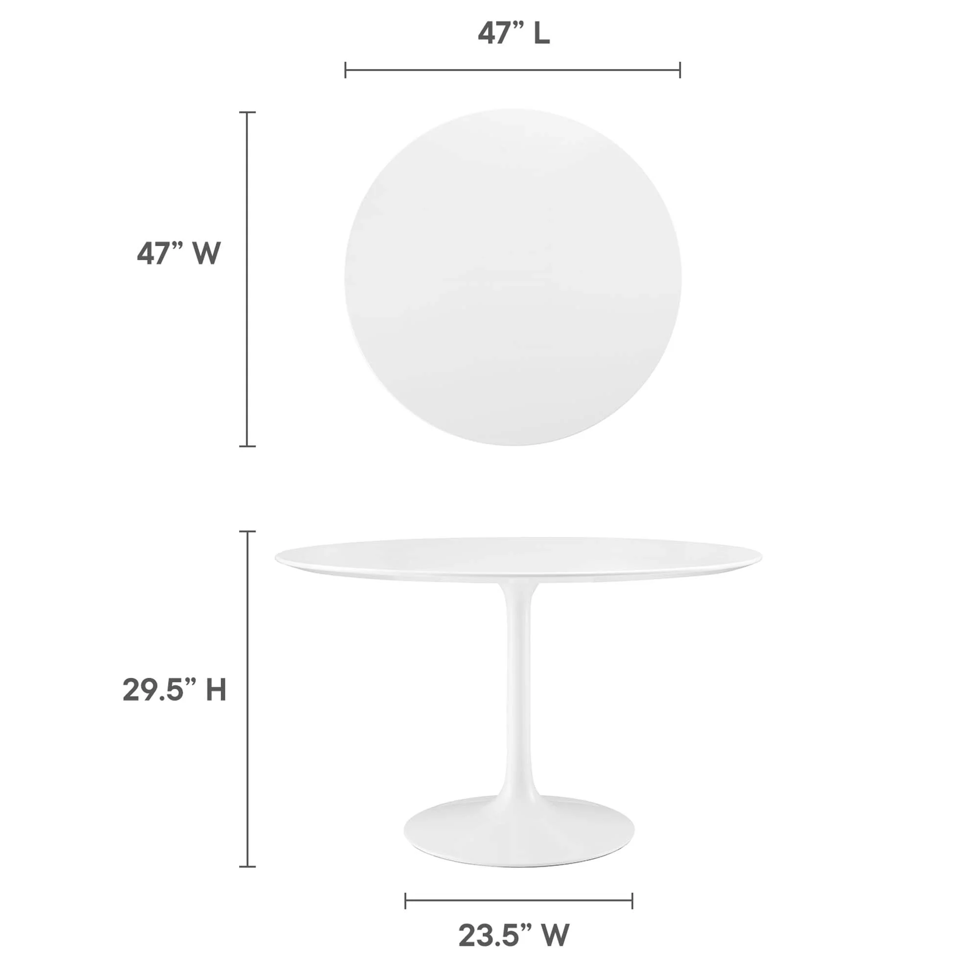 Lippa 48" Round Wood Dining Table by Modway - Image 3