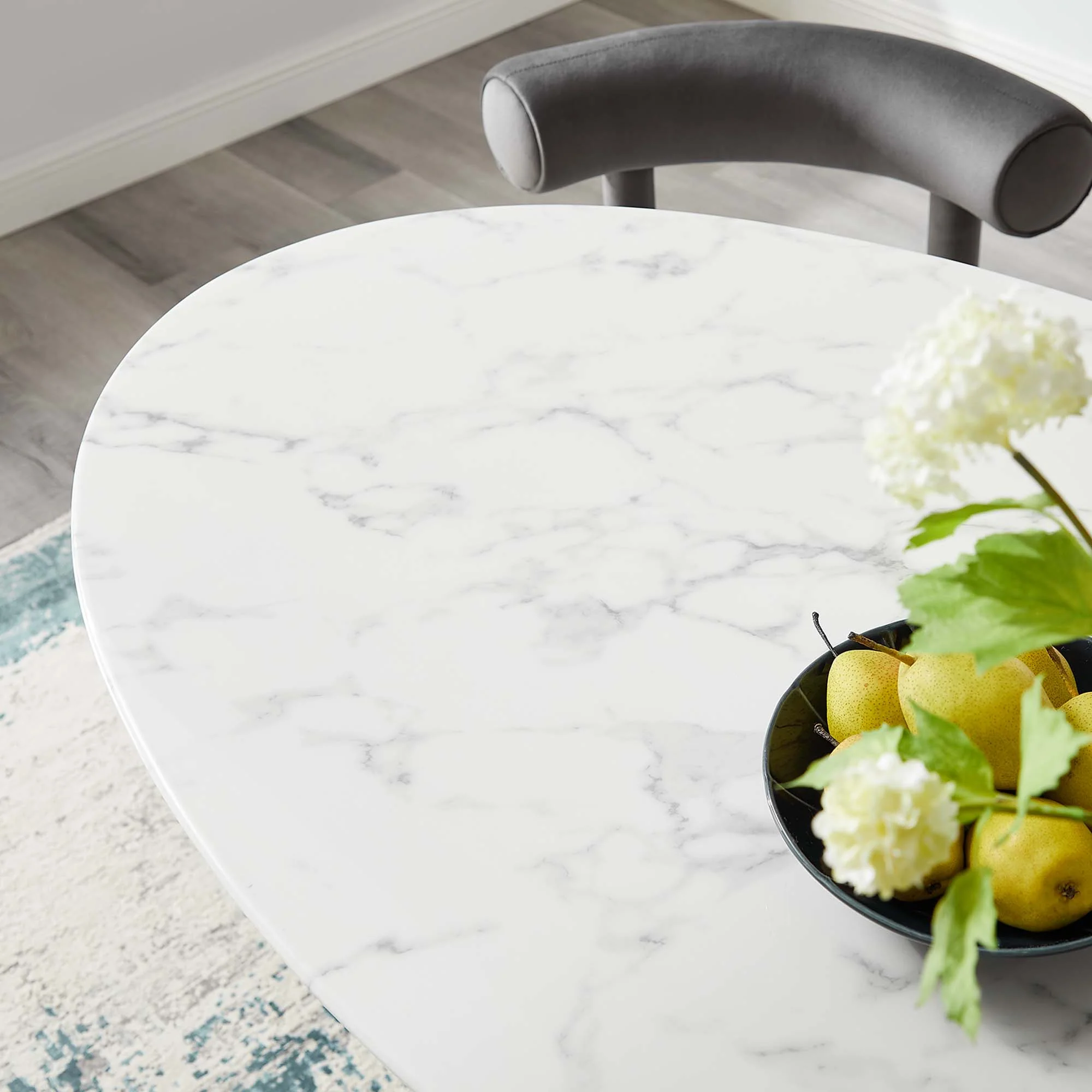 Lippa 54" Oval Faux Marble Dining Table by Modway - Image 7