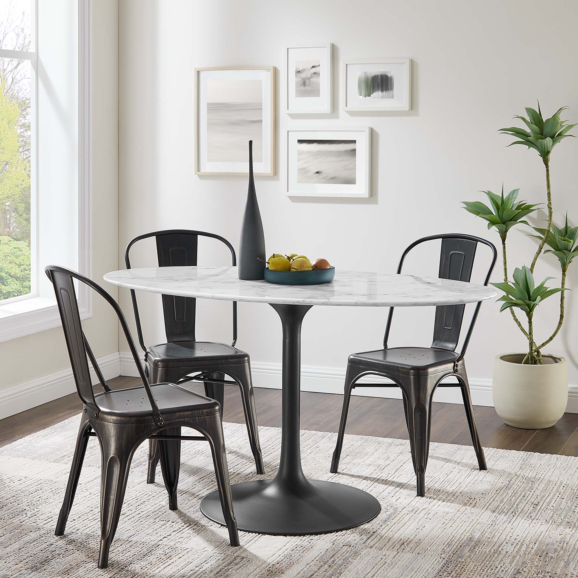 Lippa 54" Oval Faux Marble Dining Table by Modway - Image 6
