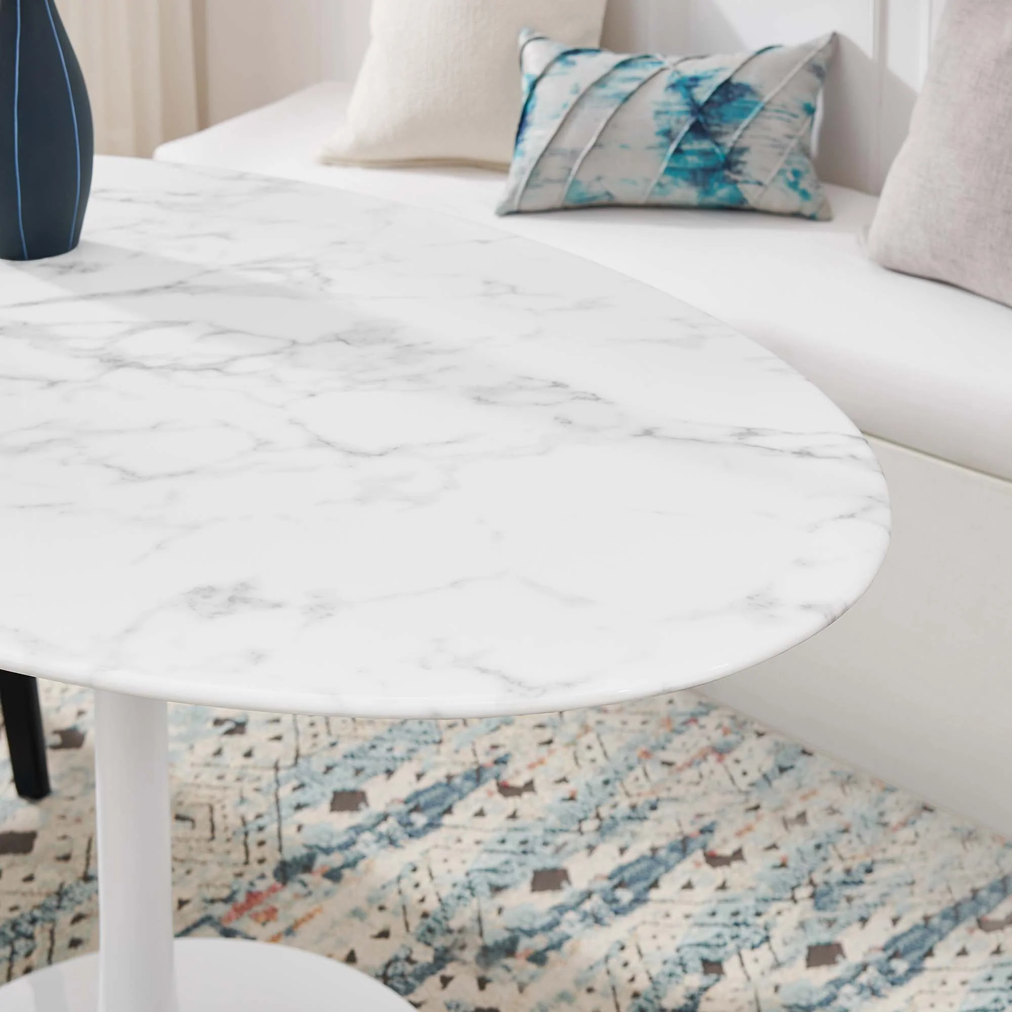 Lippa 54" Oval Faux Marble Dining Table by Modway - Image 6