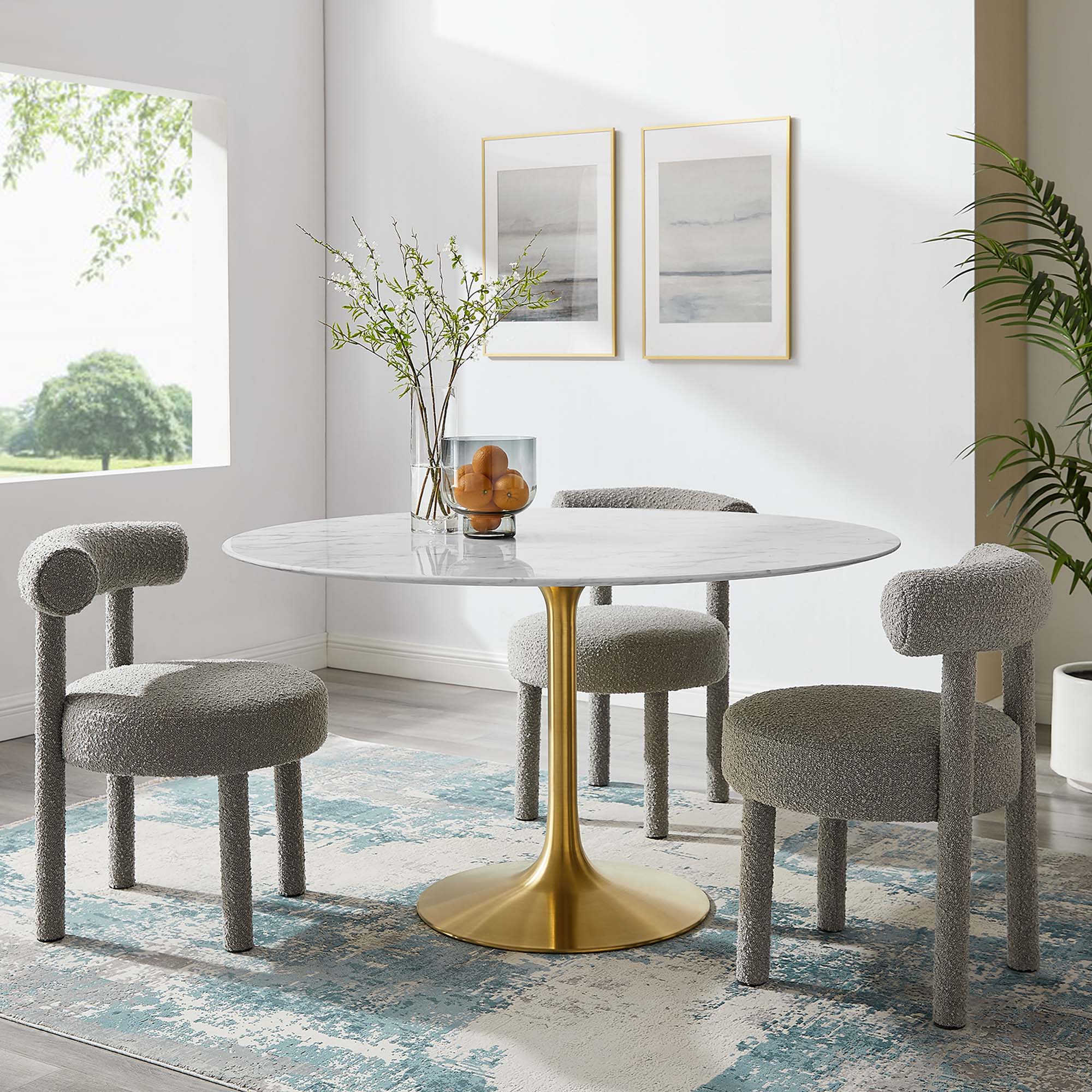 Lippa 54" Round Faux Marble Dining Table by Modway - Image 6