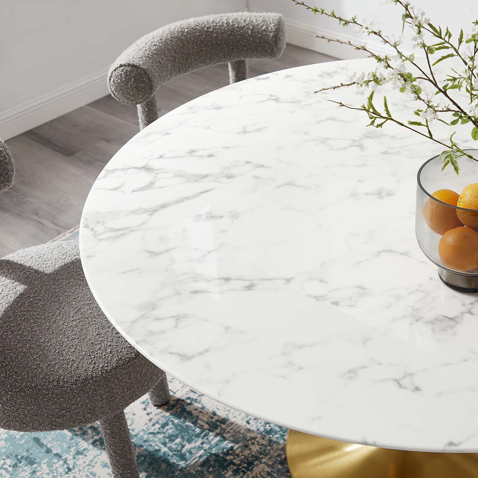 Lippa 54" Round Faux Marble Dining Table by Modway - Image 7