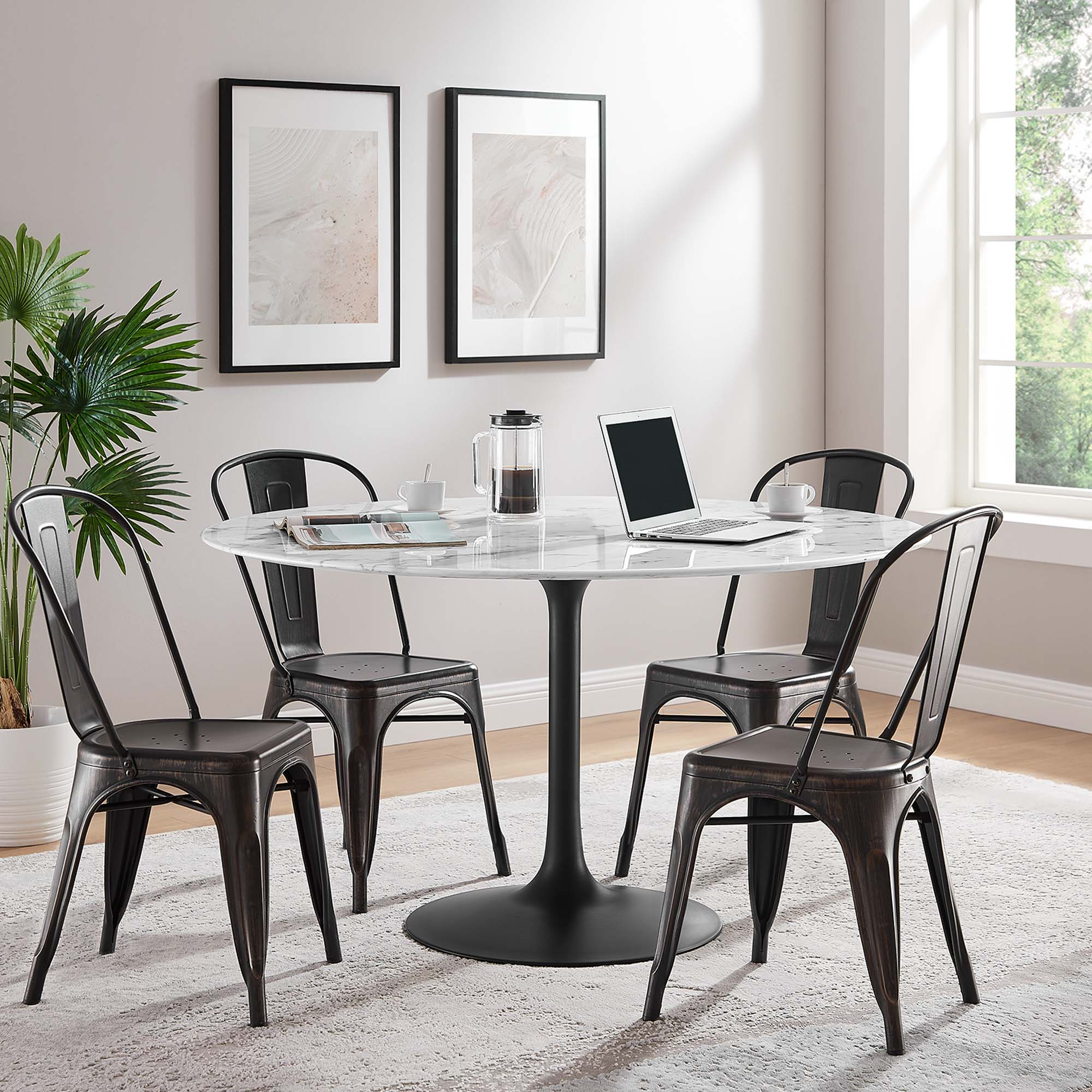Lippa 54" Round Faux Marble Dining Table by Modway - Image 6